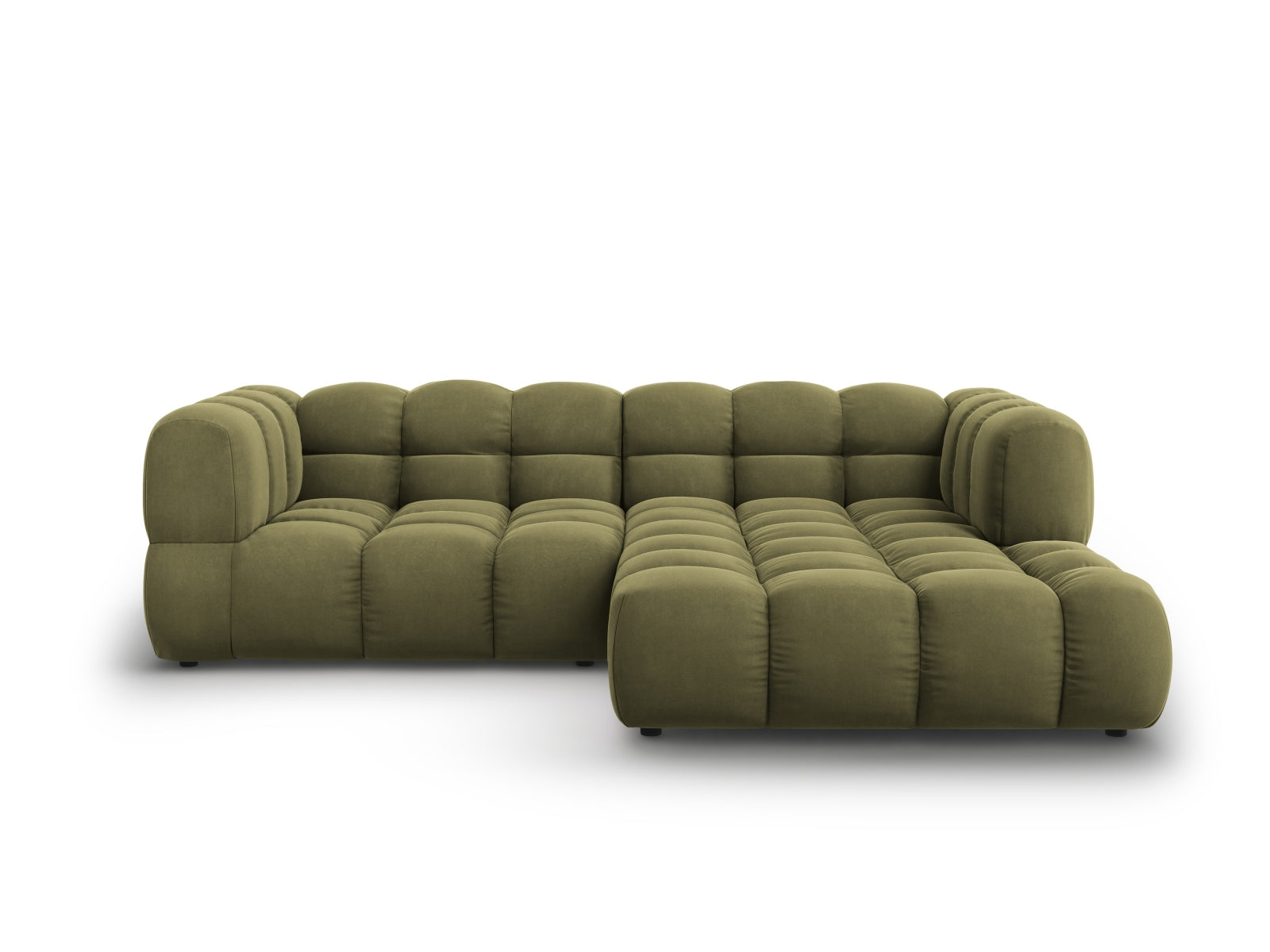 Sky Velour modulares Ecksofa rechts 3 Sitzer 162cm in Light Green-Casino präsentiert im Onlineshop von KAQTU Design AG. L-Sofa rechts ist von Cosmopolitan Design