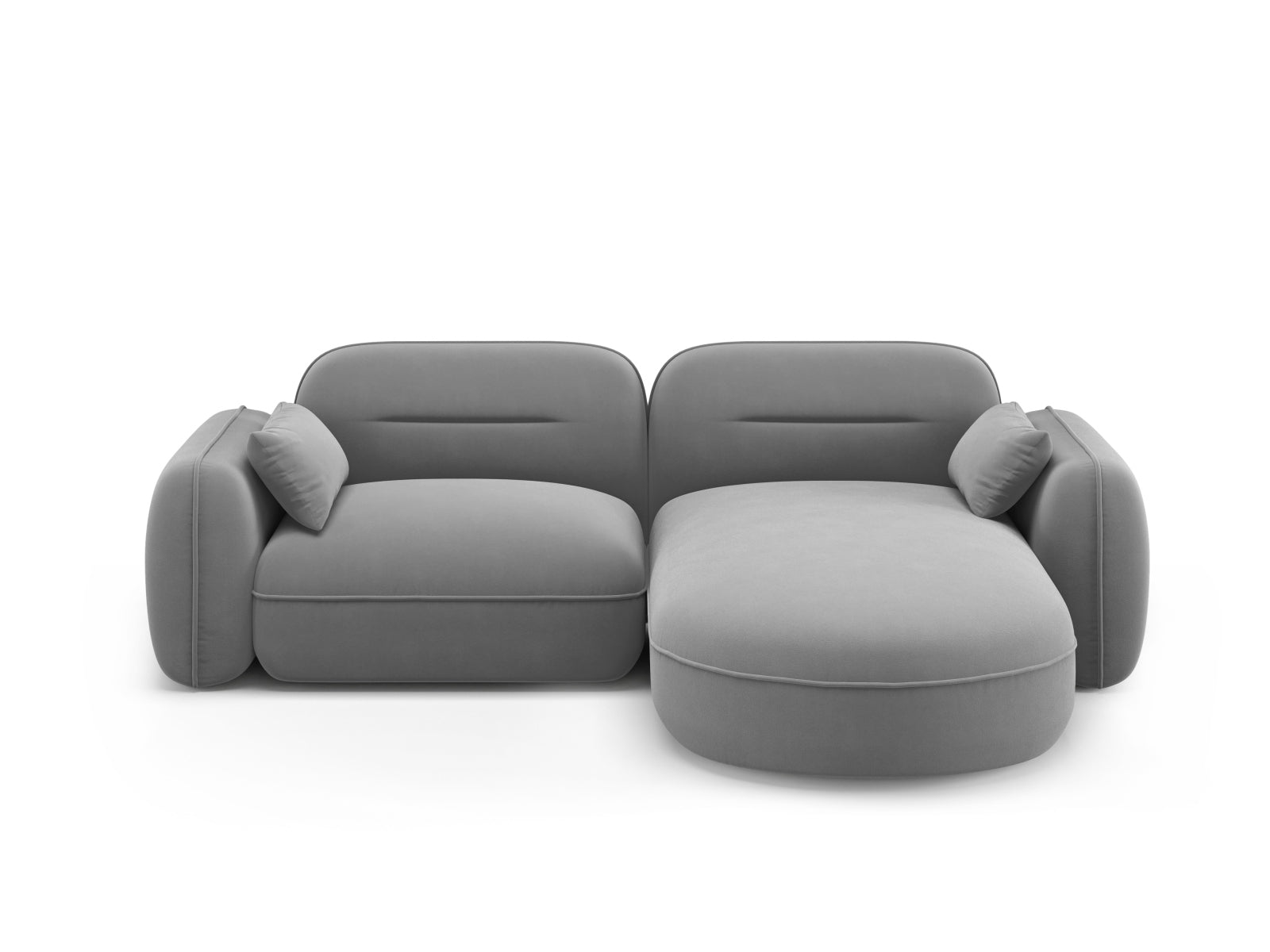 Sydney Velour Modular Ecksofa rechts 3 Sitzer in Light Grey-Casino präsentiert im Onlineshop von KAQTU Design AG. L-Sofa rechts ist von Cosmopolitan Design
