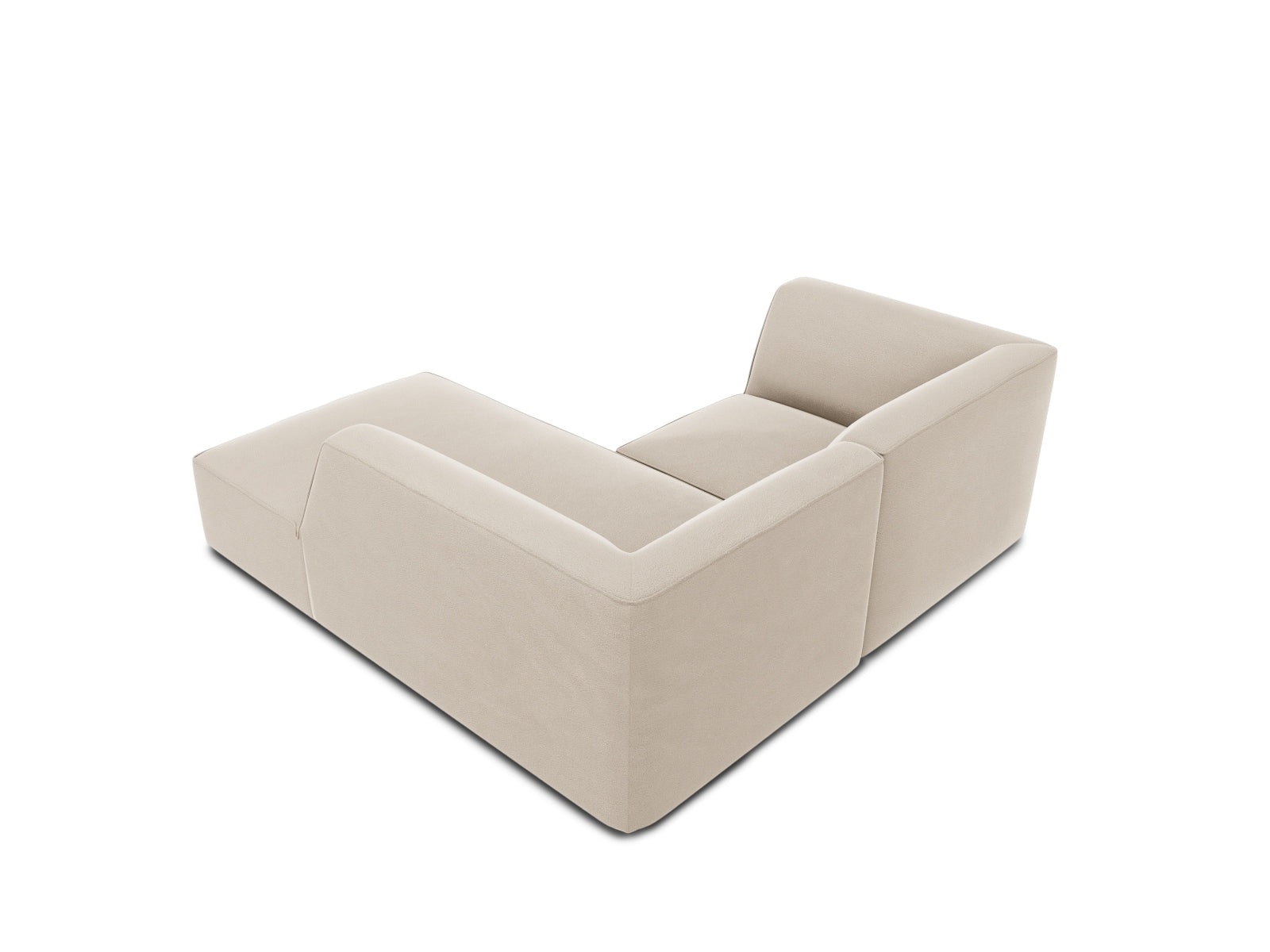 Oslo Velour Modular Ecksofa rechts 3 Sitzer in Beige präsentiert im Onlineshop von KAQTU Design AG. Ecksofa rechts ist von Cosmopolitan Design