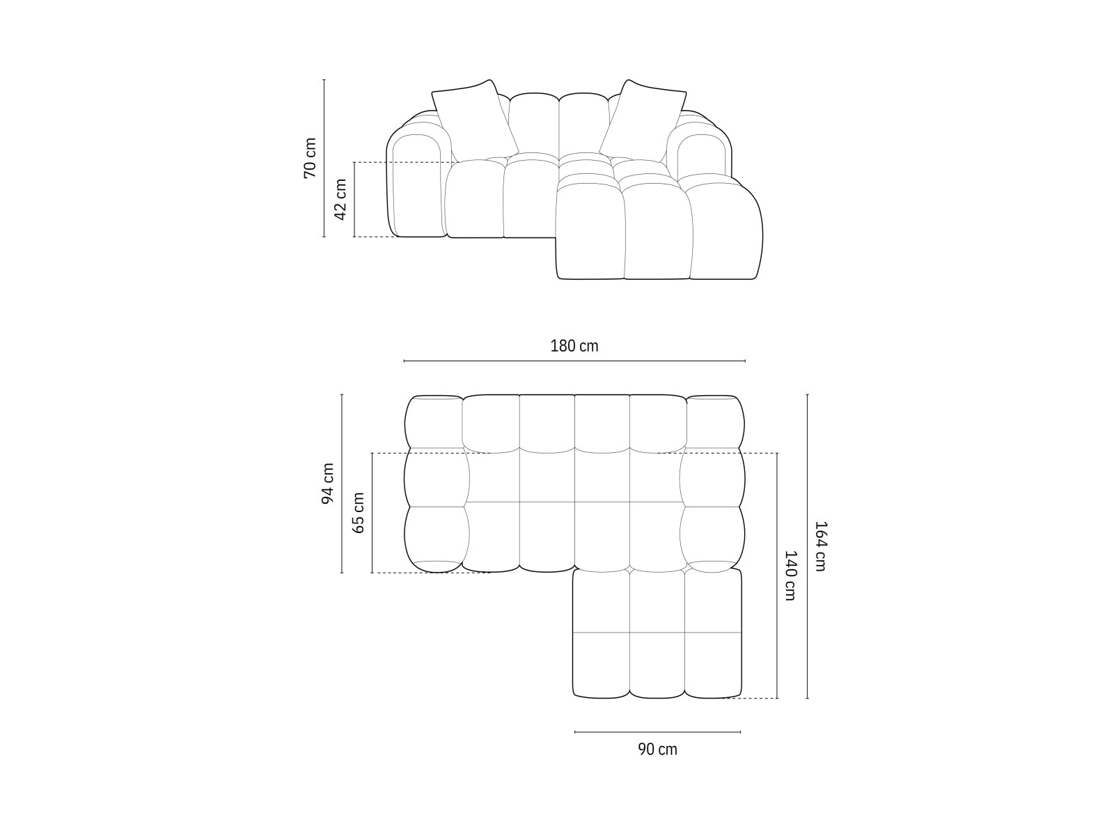 Stylisches 2-Sitzer Ecksofa Treno in tiefem Blau, perfekt für zeitgemäße Einrichtungen, angeboten von Cosmopolitan Design.