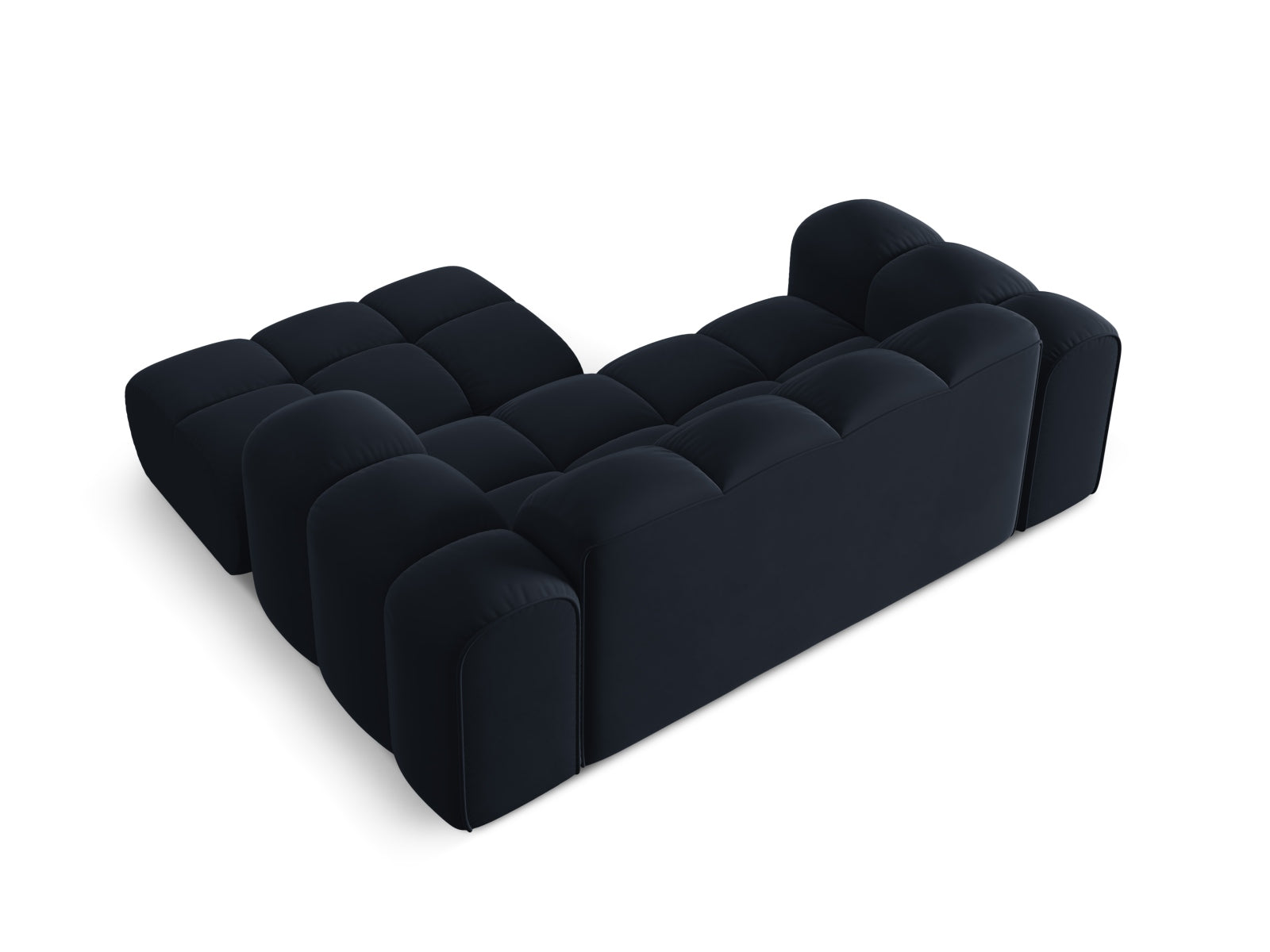 Stylisches 2-Sitzer Ecksofa Treno in ansprechendem Blau, perfekt für zeitgemäße Wohnkonzepte, erhältlich bei Cosmopolitan Design.