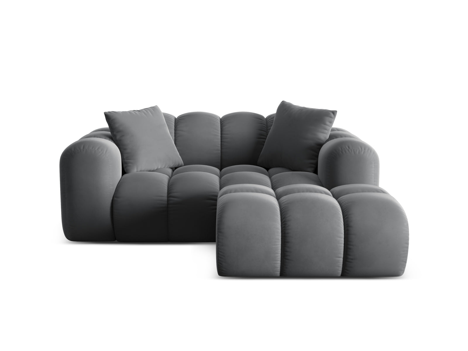 2-Sitzer Ecksofa rechts Treno in Grey-Bluvel präsentiert im Onlineshop von KAQTU Design AG. Ecksofa rechts ist von Cosmopolitan Design