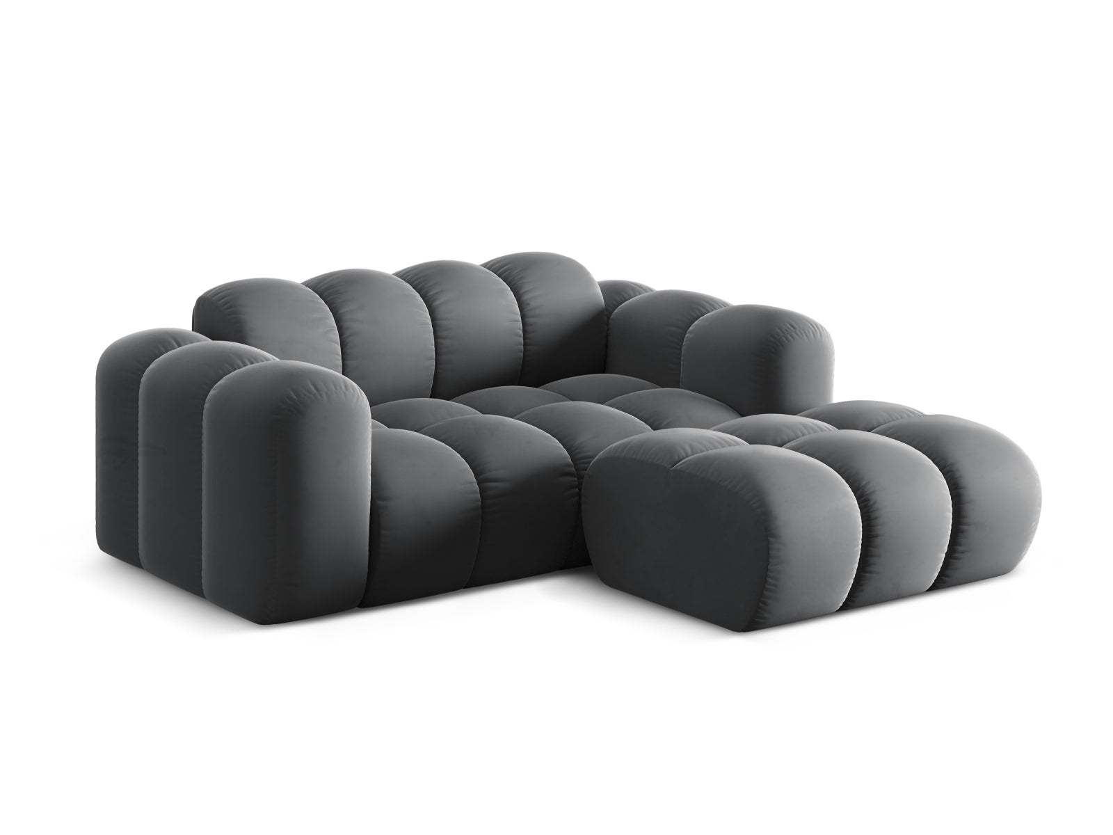 2-Sitzer Ecksofa rechts Treno in Grey-Bluvel präsentiert im Onlineshop von KAQTU Design AG. Ecksofa rechts ist von Cosmopolitan Design