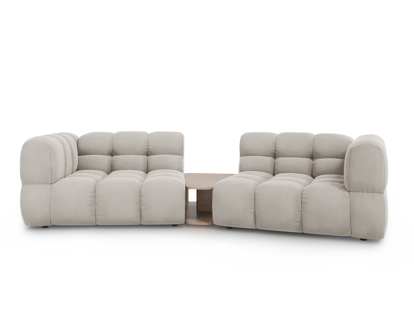 Sky Velour modulares Sofa 2 Sitzer 148cm in Light Beige-Casino präsentiert im Onlineshop von KAQTU Design AG. 3er Sofa ist von Cosmopolitan Design