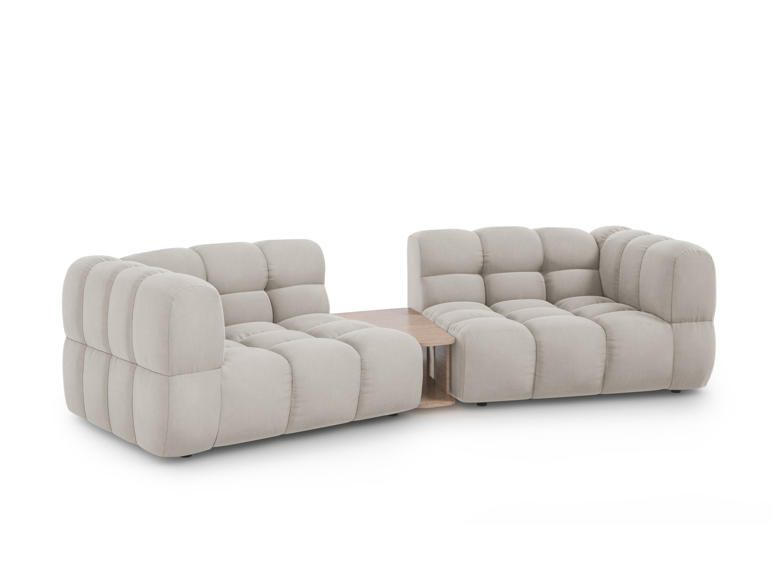 Elegantes Sky Velour 2-Sitzer Sofa in Light Beige-Casino, ideal für modernes Wohnen, präsentiert von Cosmopolitan Design.