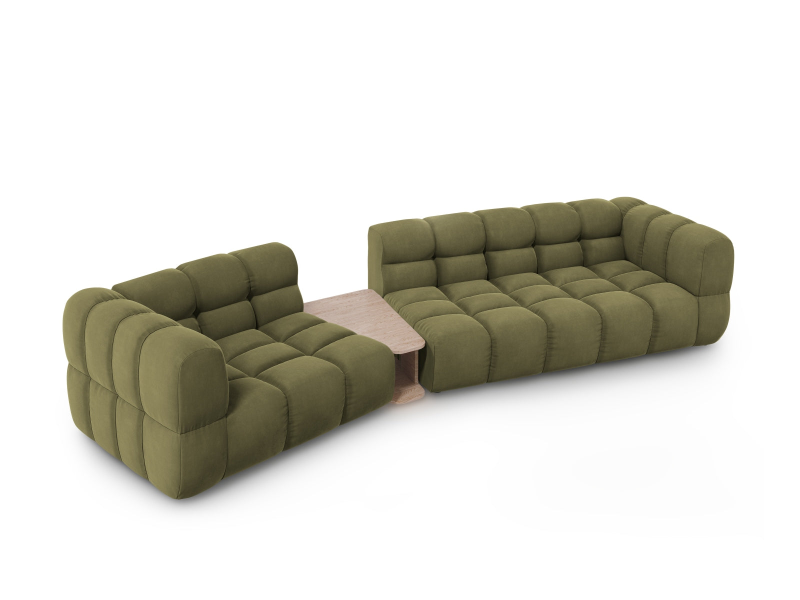 Modulares 3-Sitzer Sofa in sanftem Velours, linksseitig, 148 cm, perfekt für moderne Wohnkonzepte, von Cosmopolitan Design.