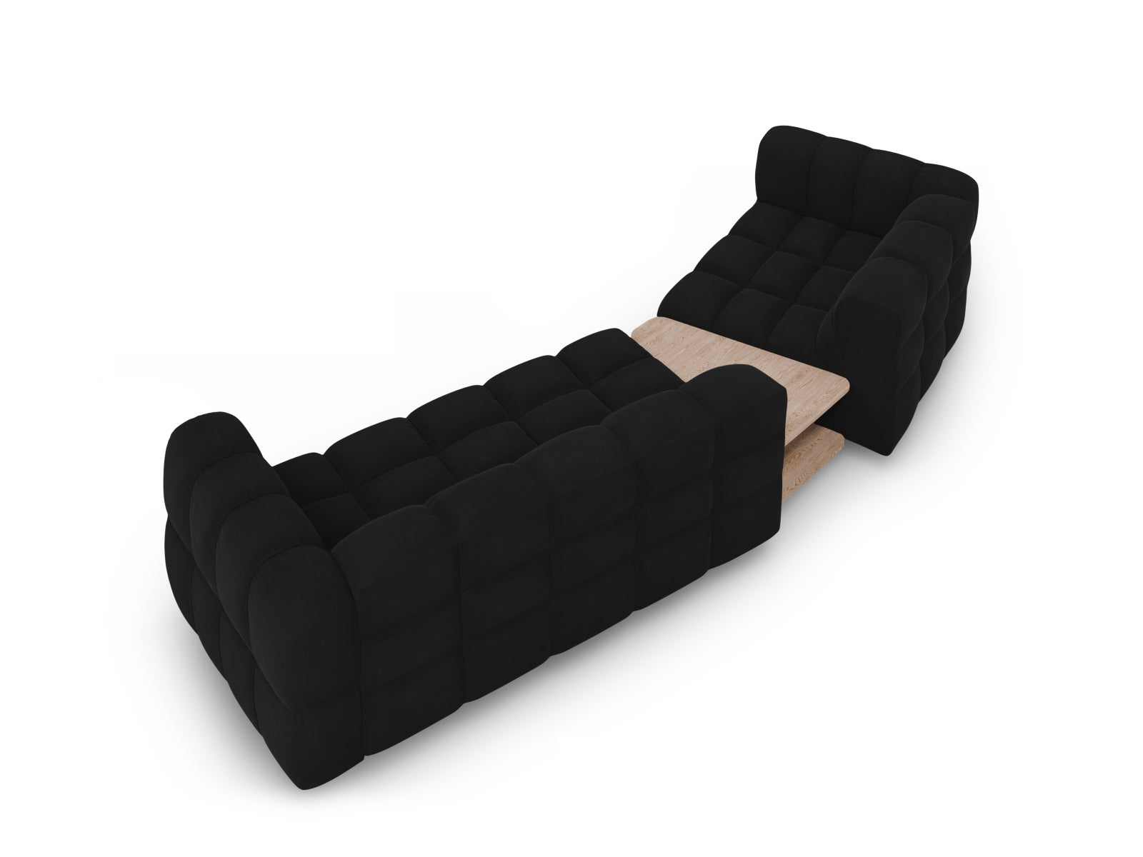 Elegantes modulares 3-Sitzer Sofa in Sky Velour, linksseitig, 148 cm, ideal für stilvolle Wohnräume und gemütliche Atmosphäre.