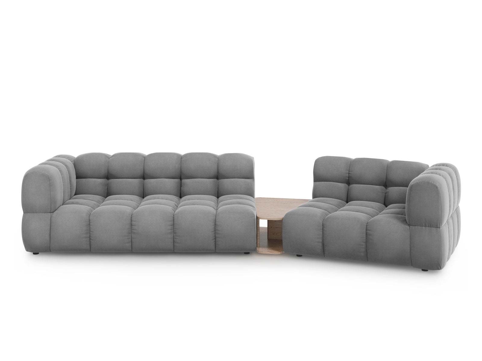 Sky Velour modulares Sofa rechts 3 Sitzer 148cm in Light Grey-Casino präsentiert im Onlineshop von KAQTU Design AG. L-Sofa rechts ist von Cosmopolitan Design