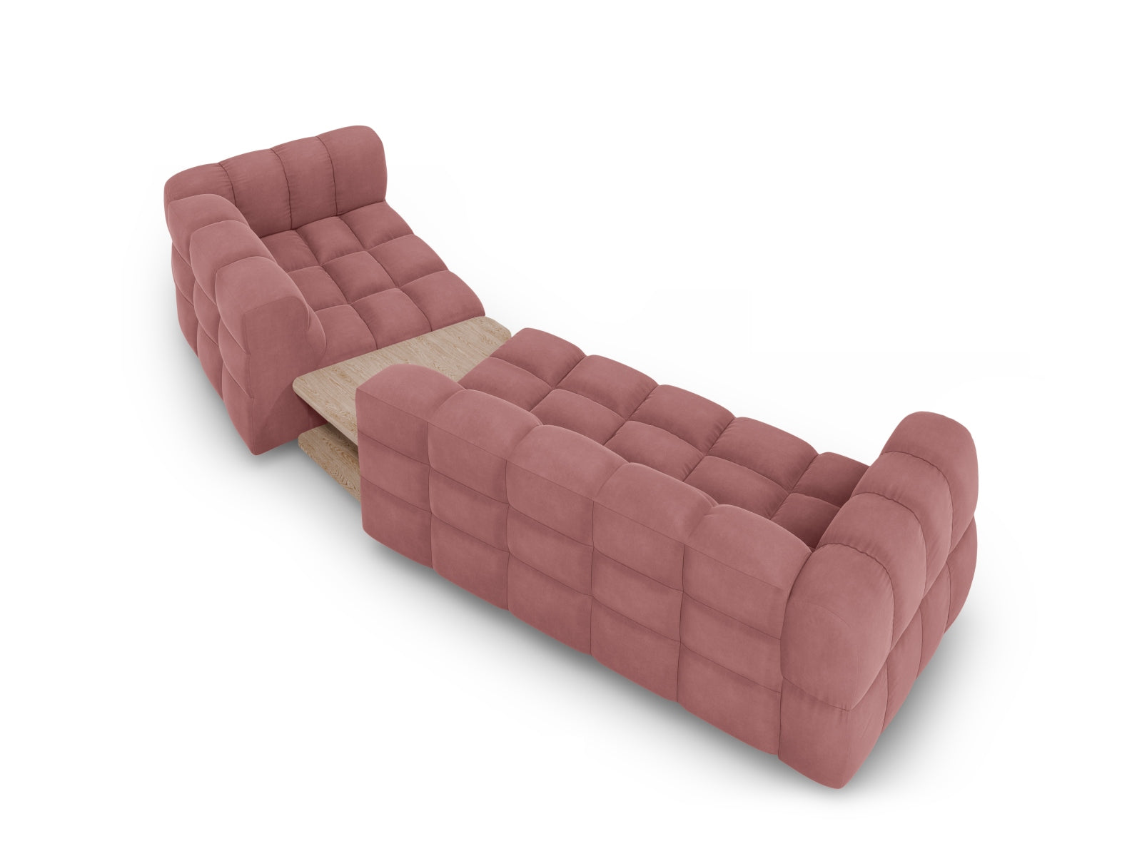 Elegantes modulares Sofa in Sky Velour, 3-Sitzer, rechte Variante, 148 cm, ideal für stilvolle Wohnräume von Cosmopolitan Design.