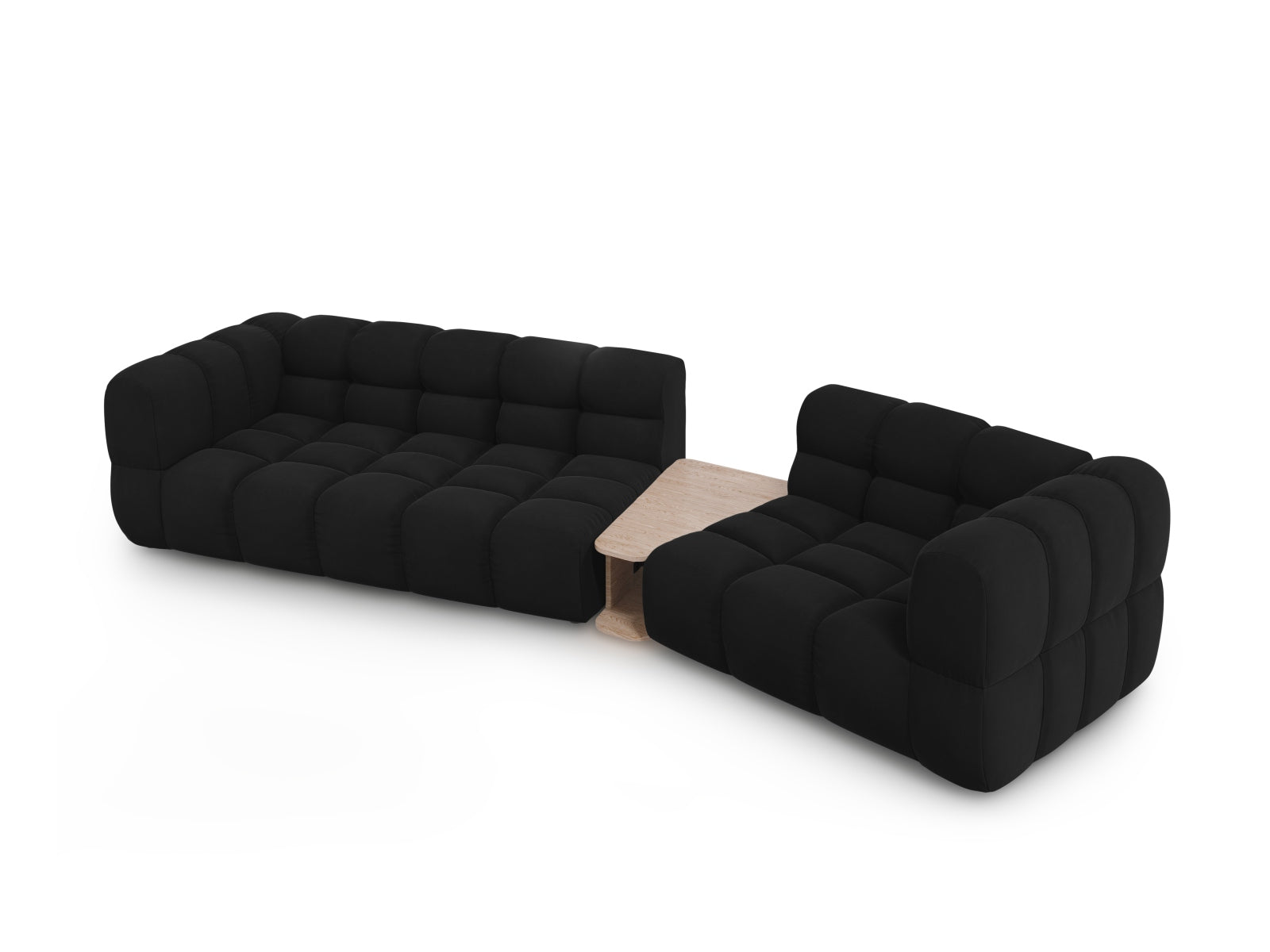Modulares 3-Sitzer Sofa in edlem Sky Velour, 148 cm, rechte Ausführung, ideal für moderne Wohnkonzepte von Cosmopolitan Design.