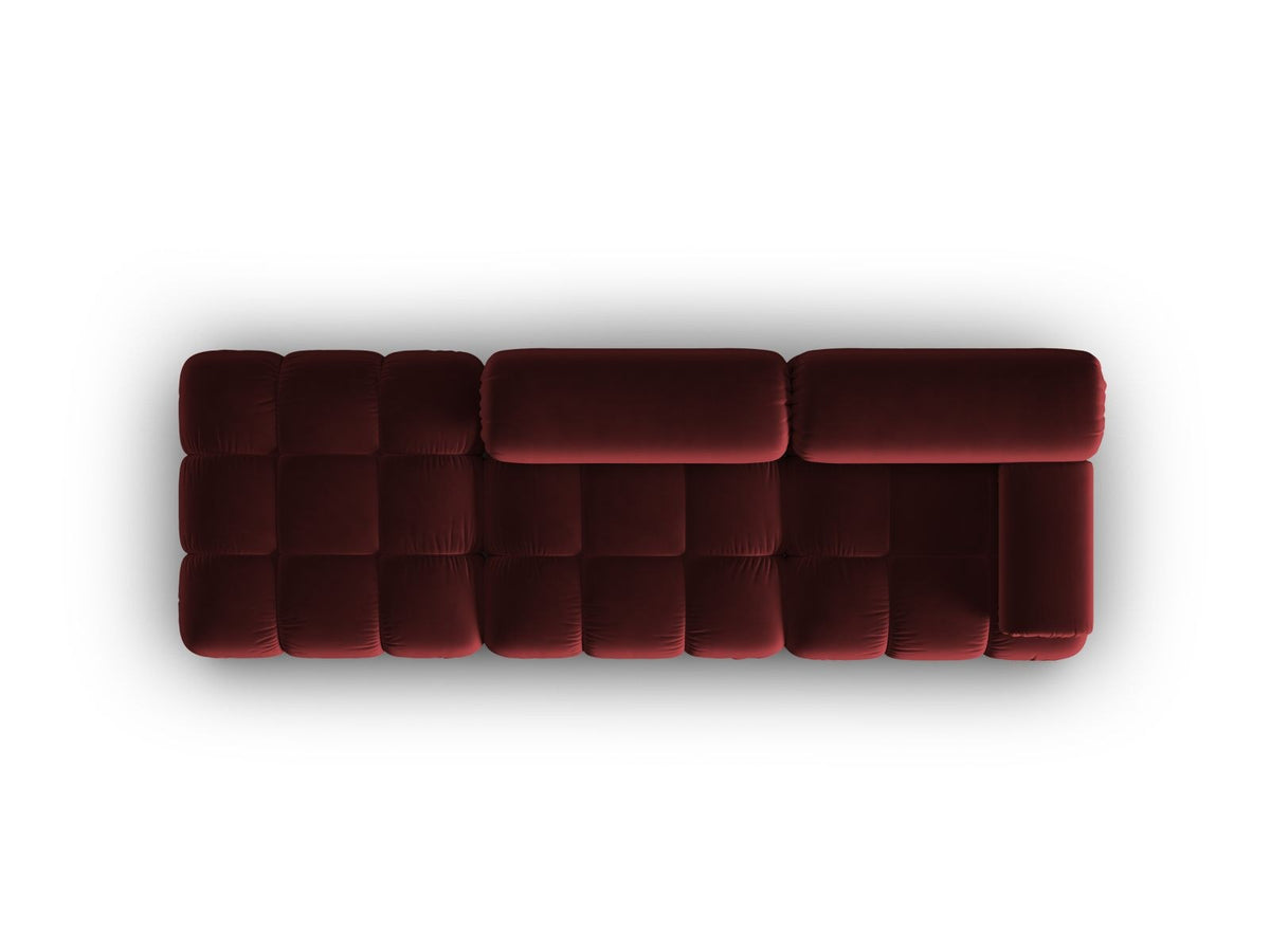 Cortina Samt-Modulsofa links 4-Sitzer 94cm von Cosmopolitan Design in Pink-Bluvel mit Massivholzrahmen und schwarzen Kunststoffbeinen.