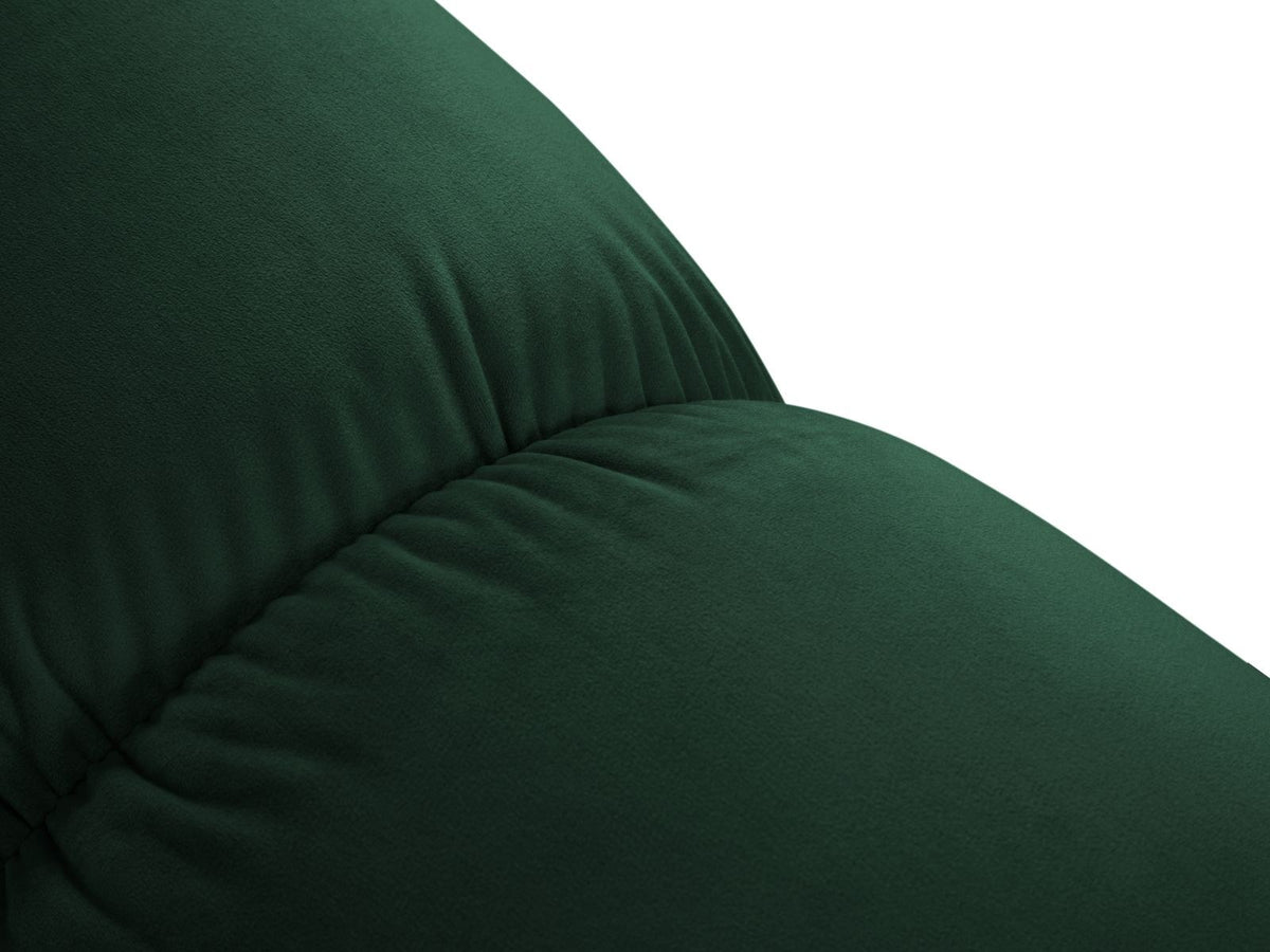 Cortina Samt-Modulsofa 4-Sitzer in Pink mit Massivholzrahmen und schwarzen Kunststoffbeinen, modular aufgebaut, rechte Ausführung.
