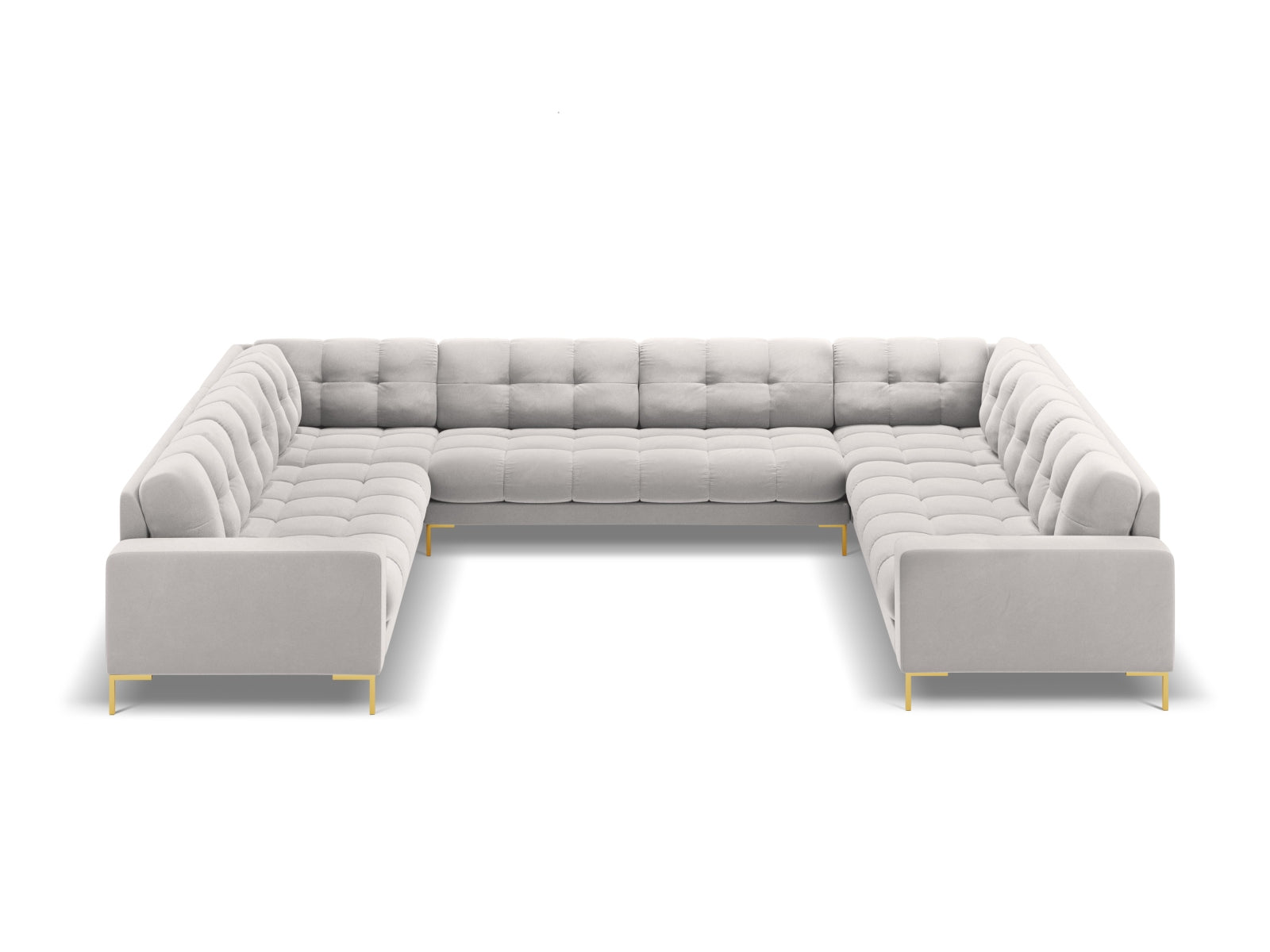 9-Sitzer Panoramic Sofa Bali in Silver-Bluvel präsentiert im Onlineshop von KAQTU Design AG. Ecksofa ist von Cosmopolitan Design