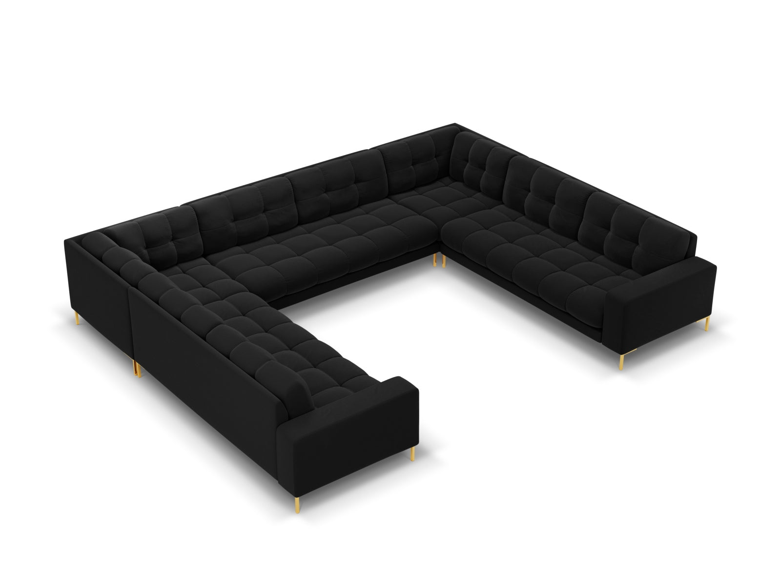 9-Sitzer Panoramic Sofa Bali in Black-Bluvel präsentiert im Onlineshop von KAQTU Design AG. Ecksofa ist von Cosmopolitan Design