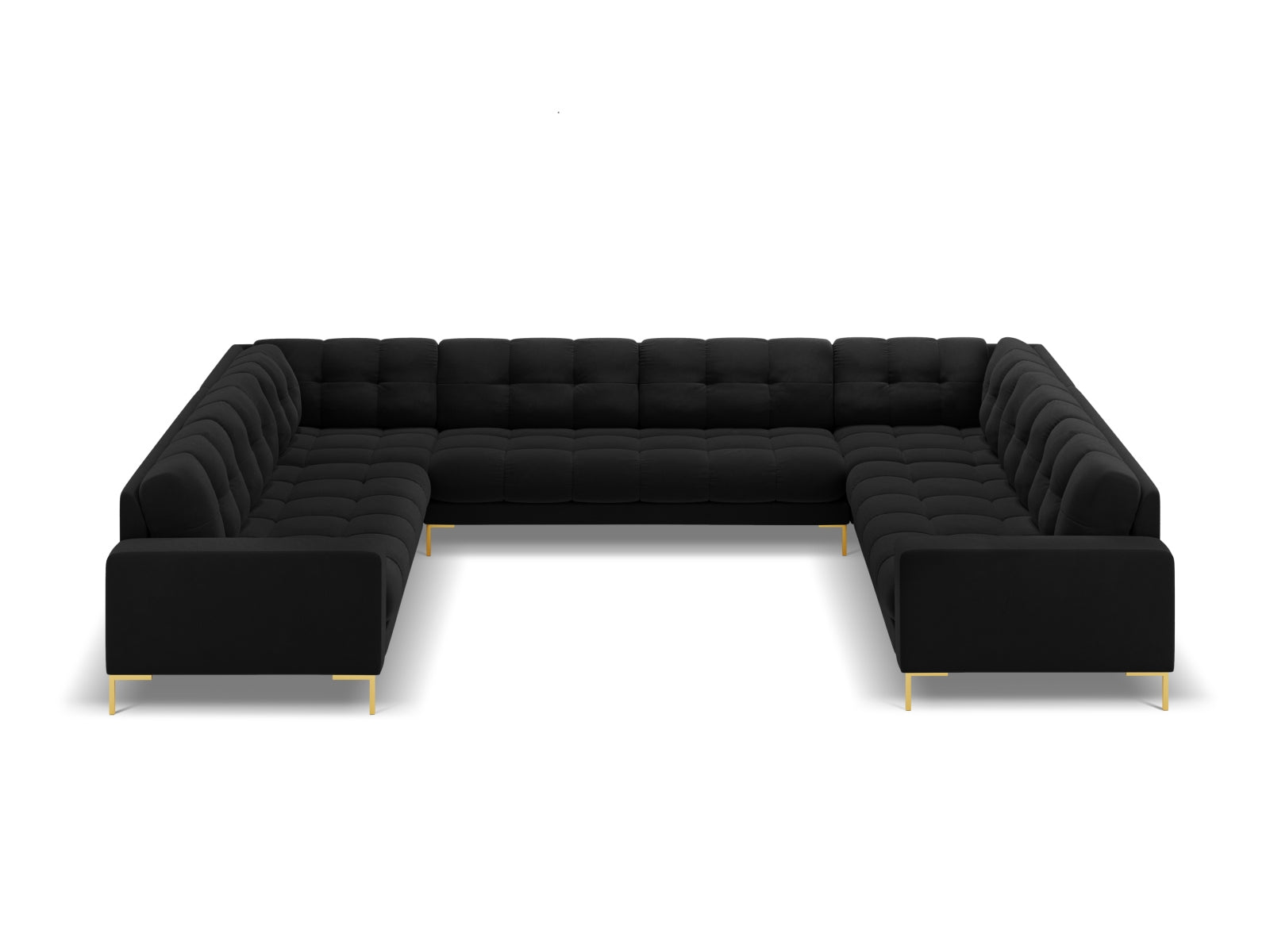 9-Sitzer Panoramic Sofa Bali in Black-Bluvel präsentiert im Onlineshop von KAQTU Design AG. Ecksofa ist von Cosmopolitan Design
