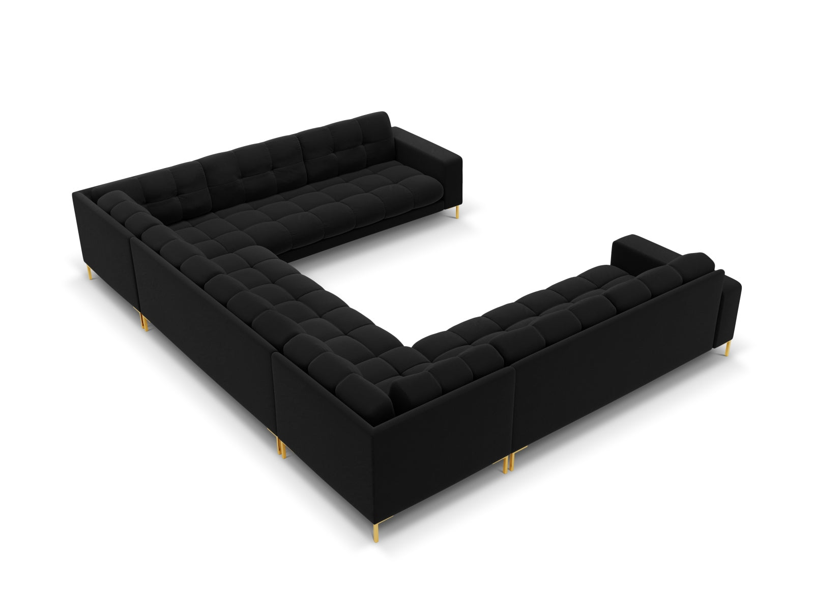 9-Sitzer Panoramic Sofa Bali in Black-Bluvel präsentiert im Onlineshop von KAQTU Design AG. Ecksofa ist von Cosmopolitan Design