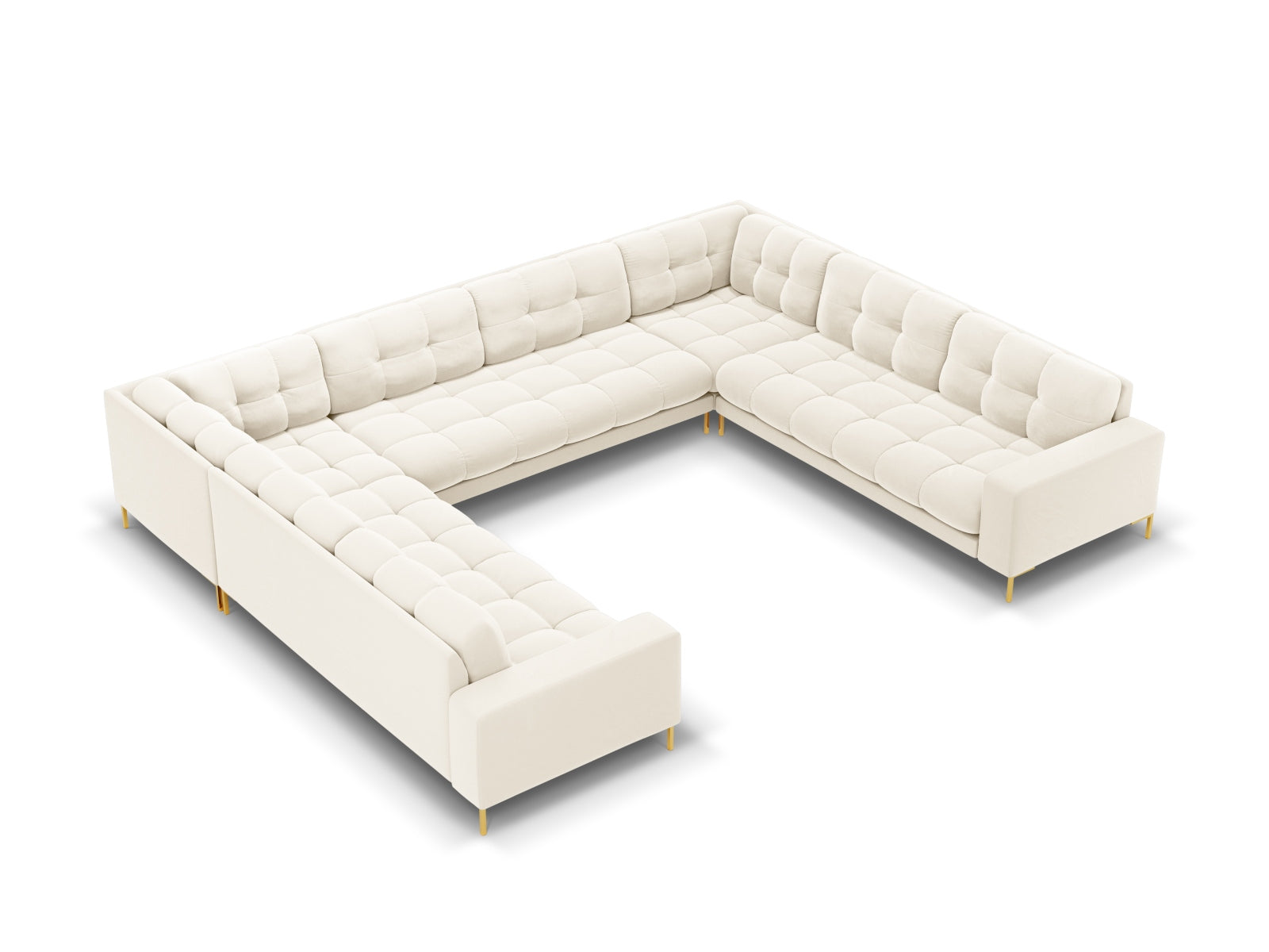 9-Sitzer Panoramic Sofa Bali in Light Beige-Bluvel präsentiert im Onlineshop von KAQTU Design AG. Ecksofa ist von Cosmopolitan Design