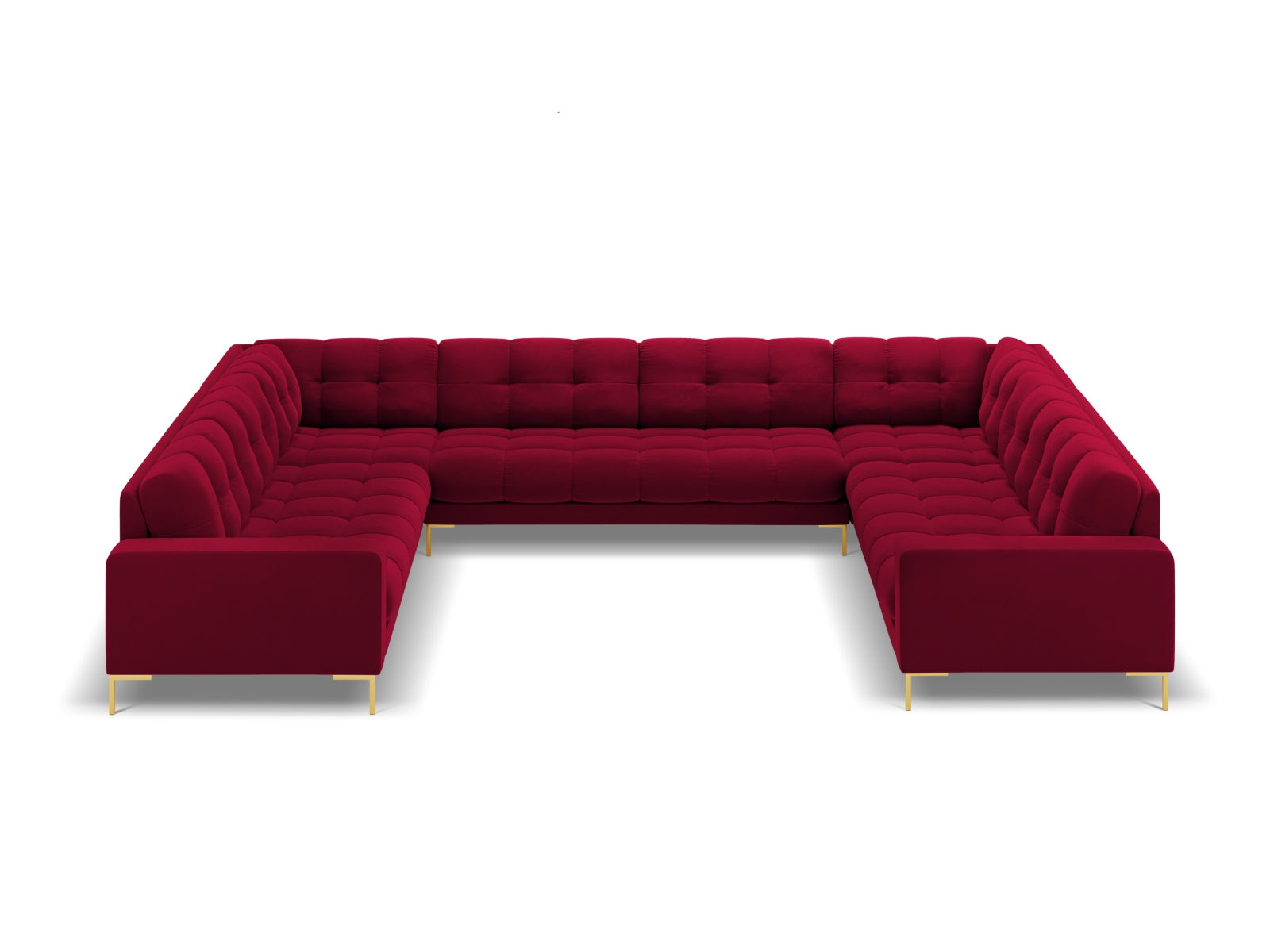 9-Sitzer Panoramic Sofa Bali in Red-Bluvel präsentiert im Onlineshop von KAQTU Design AG. Ecksofa ist von Cosmopolitan Design