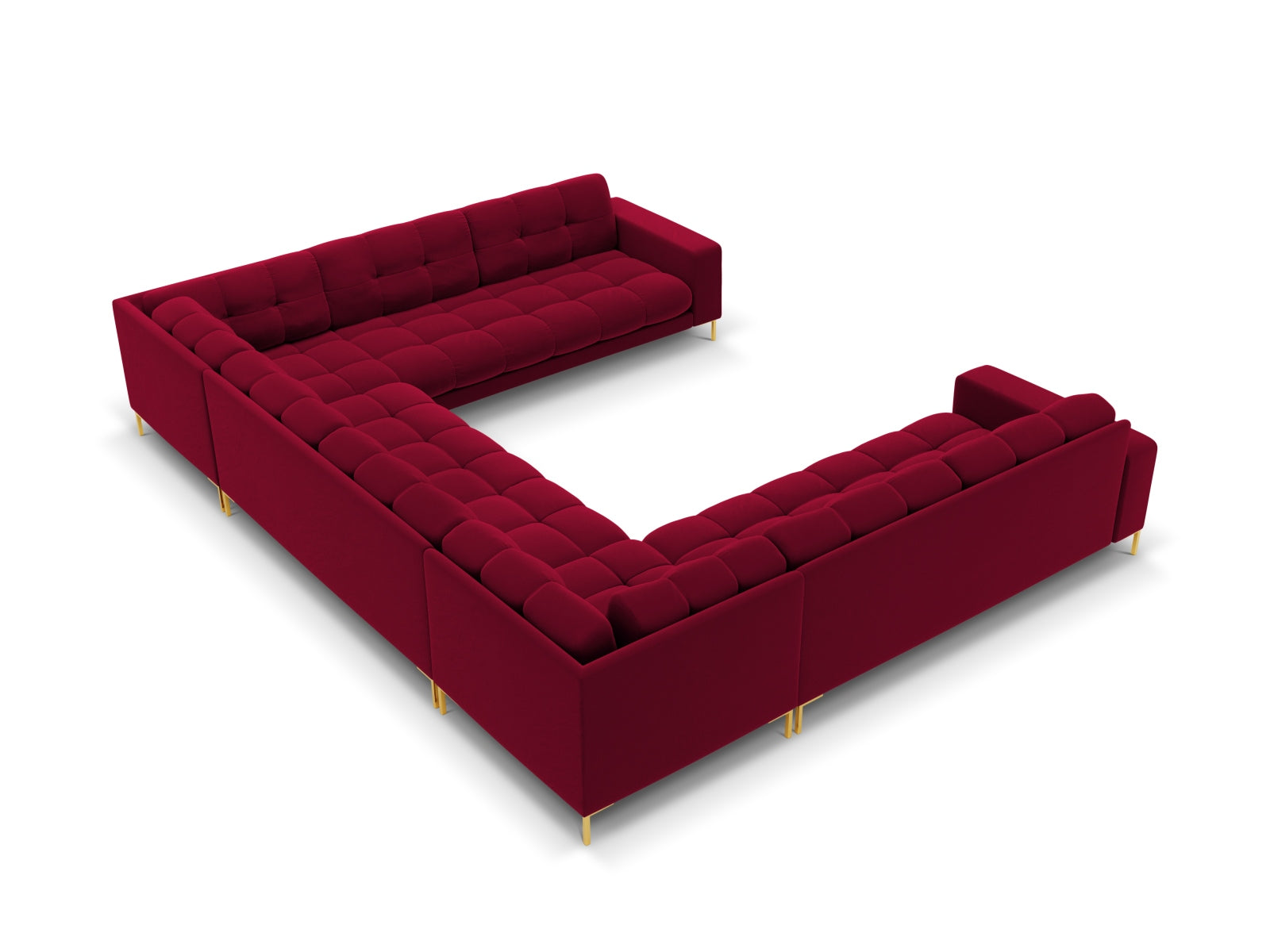 9-Sitzer Panoramic Sofa Bali in Red-Bluvel präsentiert im Onlineshop von KAQTU Design AG. Ecksofa ist von Cosmopolitan Design