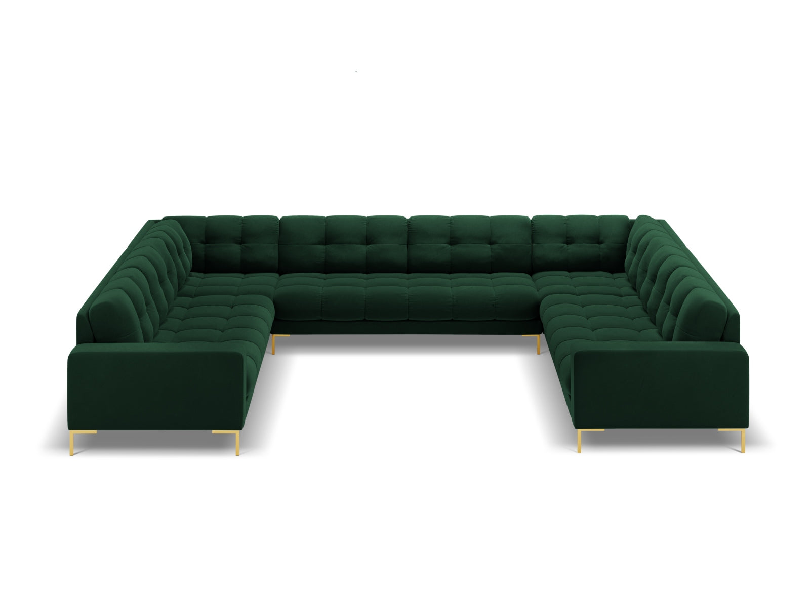 9-Sitzer Panoramic Sofa Bali in Bottle Green-Bluvel präsentiert im Onlineshop von KAQTU Design AG. Ecksofa ist von Cosmopolitan Design