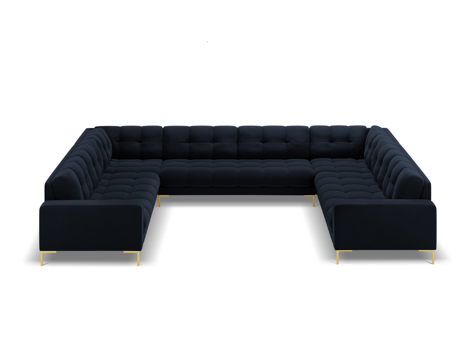 9-Sitzer Panoramic Sofa Bali in Dark Blue-Bluvel präsentiert im Onlineshop von KAQTU Design AG. Ecksofa ist von Cosmopolitan Design