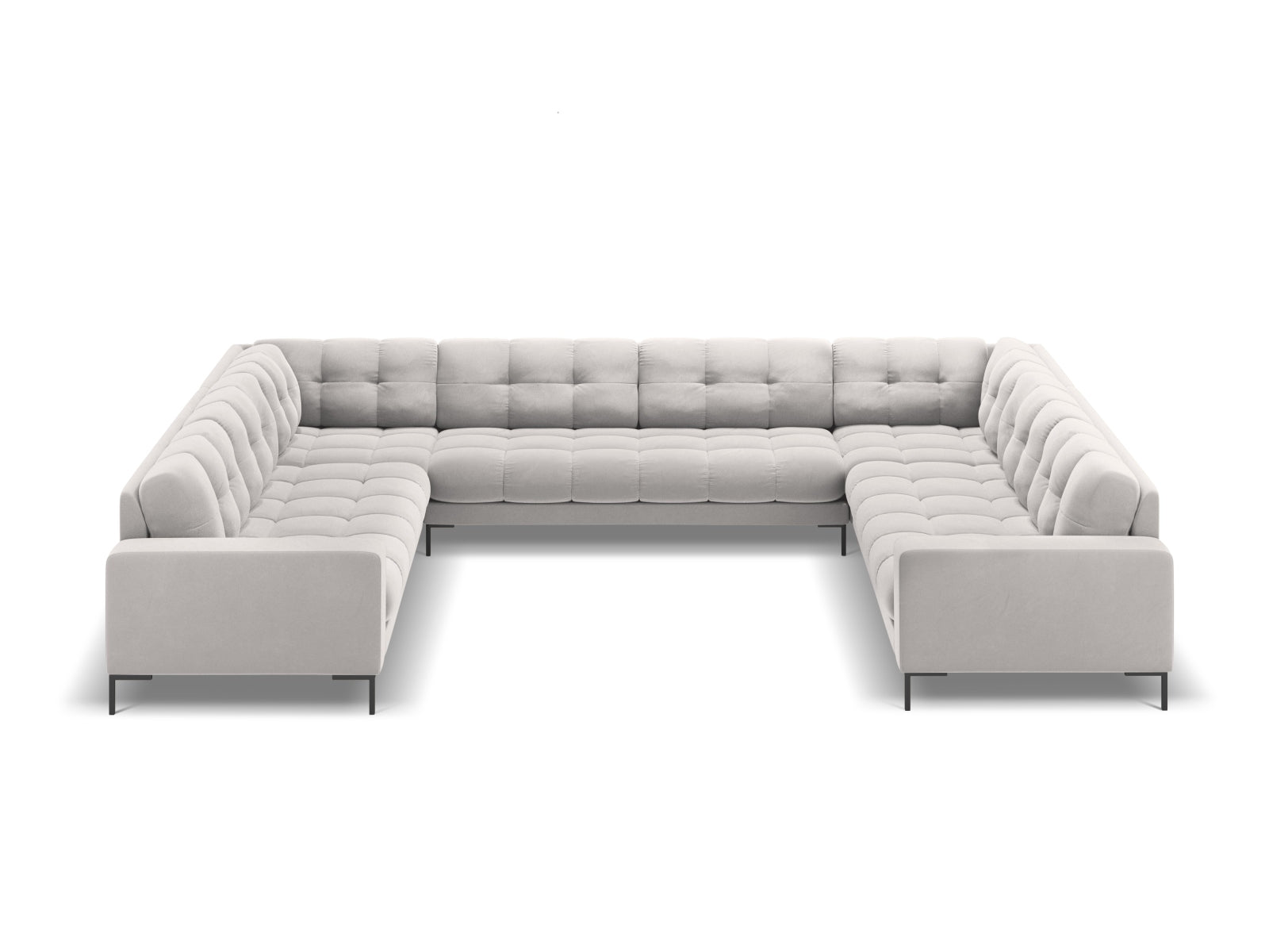 9-Sitzer Panoramic Sofa Bali in Silver-Bluvel präsentiert im Onlineshop von KAQTU Design AG. Ecksofa ist von Cosmopolitan Design