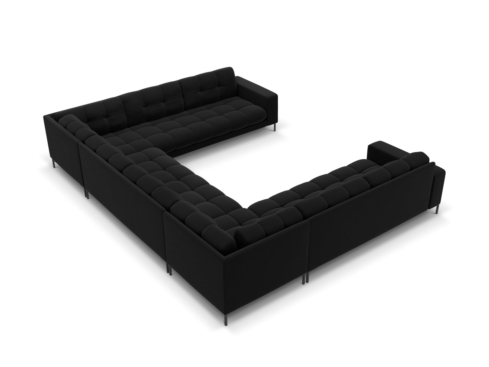 9-Sitzer Panoramic Sofa Bali in Black-Bluvel präsentiert im Onlineshop von KAQTU Design AG. Ecksofa ist von Cosmopolitan Design