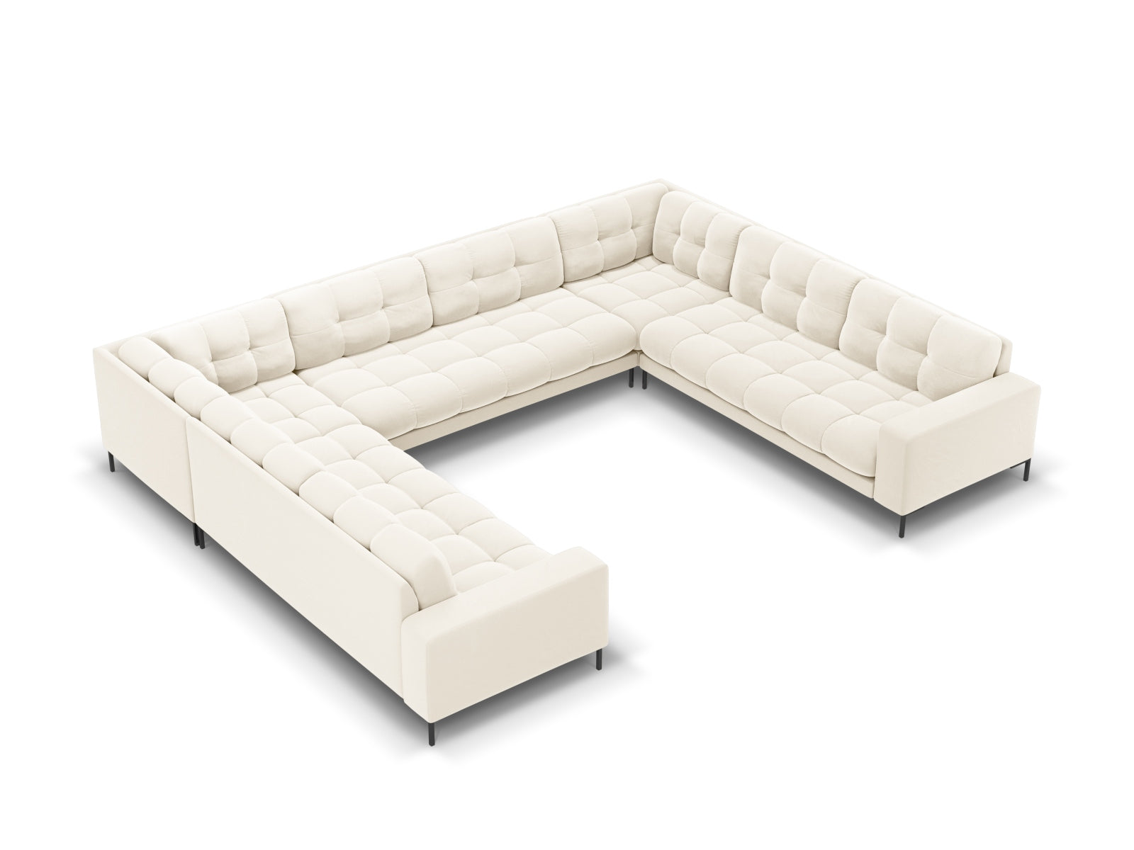 9-Sitzer Panoramic Sofa Bali in Light Beige-Bluvel präsentiert im Onlineshop von KAQTU Design AG. Ecksofa ist von Cosmopolitan Design