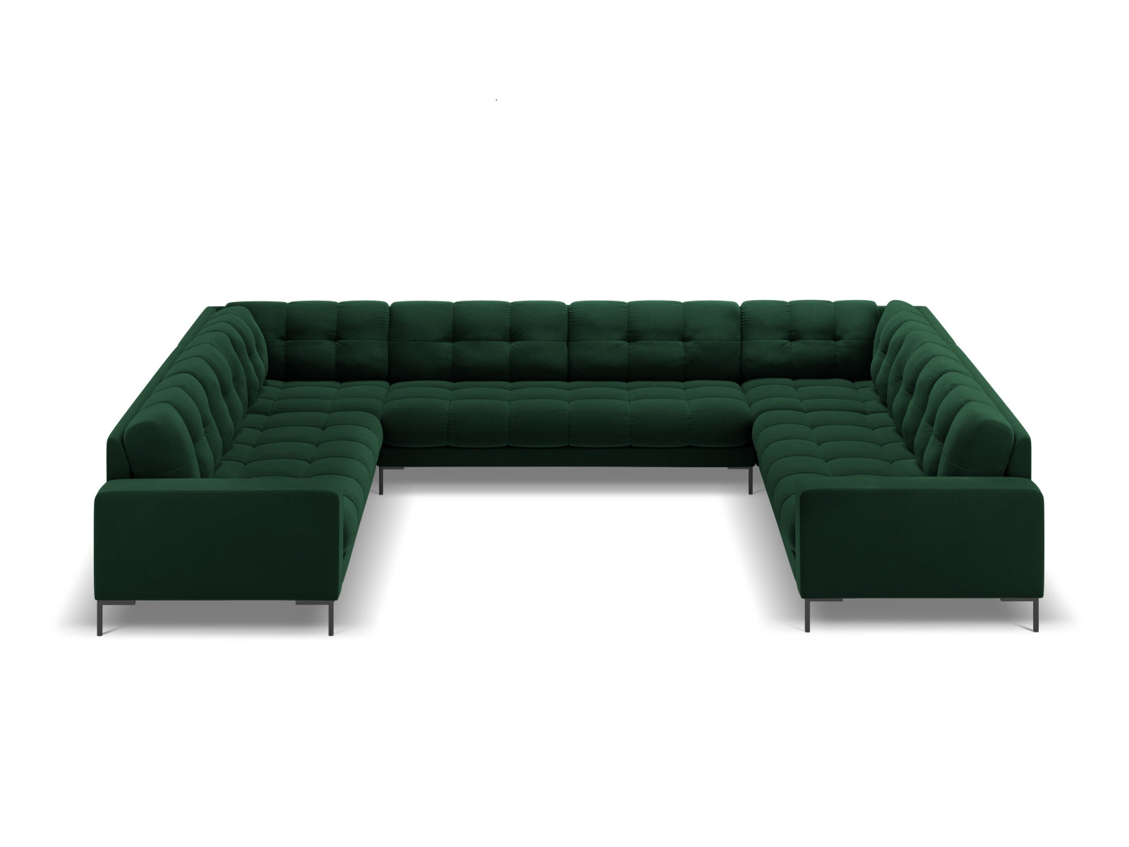 9-Sitzer Panoramic Sofa Bali in Bottle Green-Bluvel präsentiert im Onlineshop von KAQTU Design AG. Ecksofa ist von Cosmopolitan Design