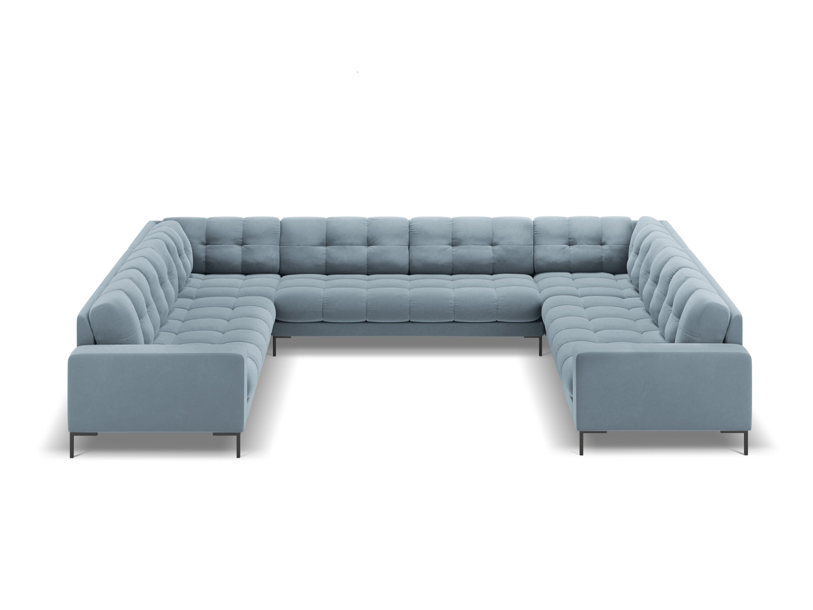 9-Sitzer Panoramic Sofa Bali in Light Blue-Bluvel präsentiert im Onlineshop von KAQTU Design AG. Ecksofa ist von Cosmopolitan Design