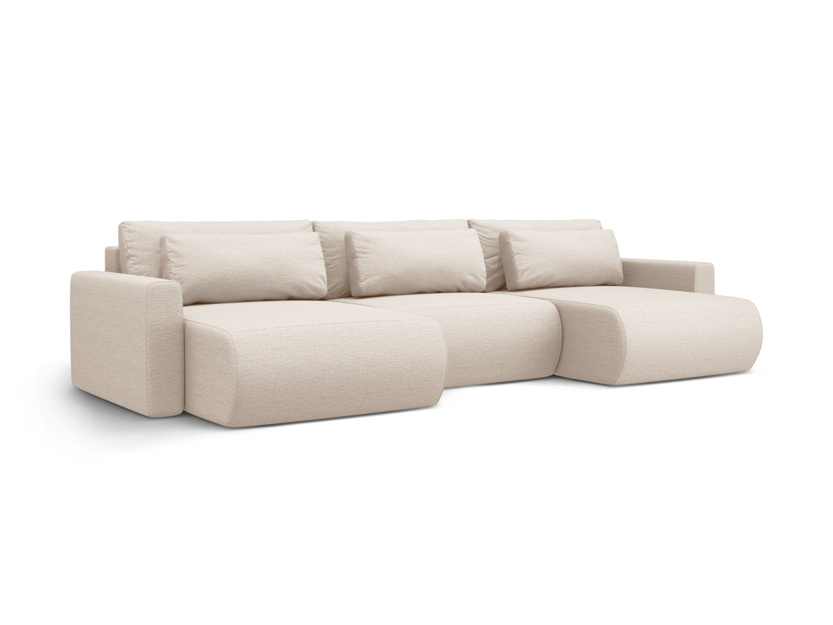 Belfast Panoramic Sofa mit Stauraum und Schlaffunktion 4 Sitzer in Beige-Heritage präsentiert im Onlineshop von KAQTU Design AG. 5er Sofa ist von Cosmopolitan Design