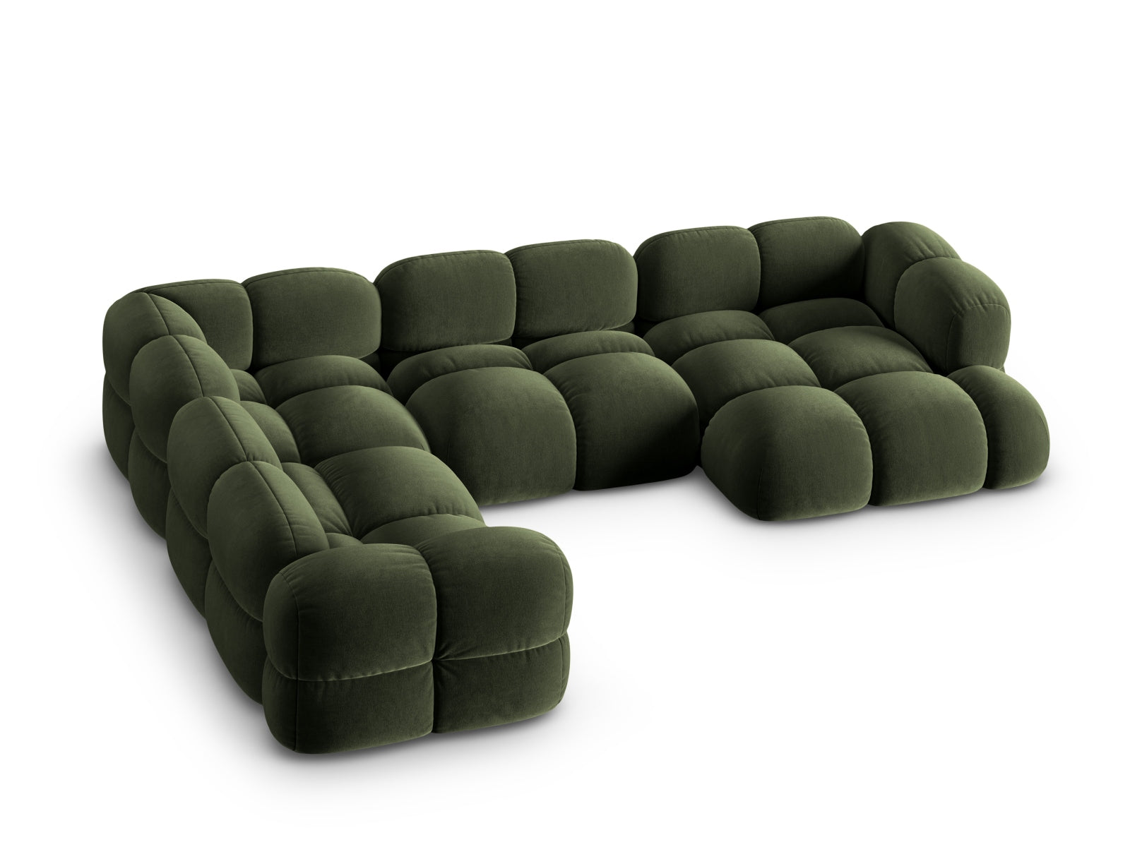 Erleben Sie das Loretto Velour Panoramic Ecksofa links 5 Sitzer 250cm von Cosmopolitan Design – ein elegantes Möbelstück, das Komfort und Stil vereint.