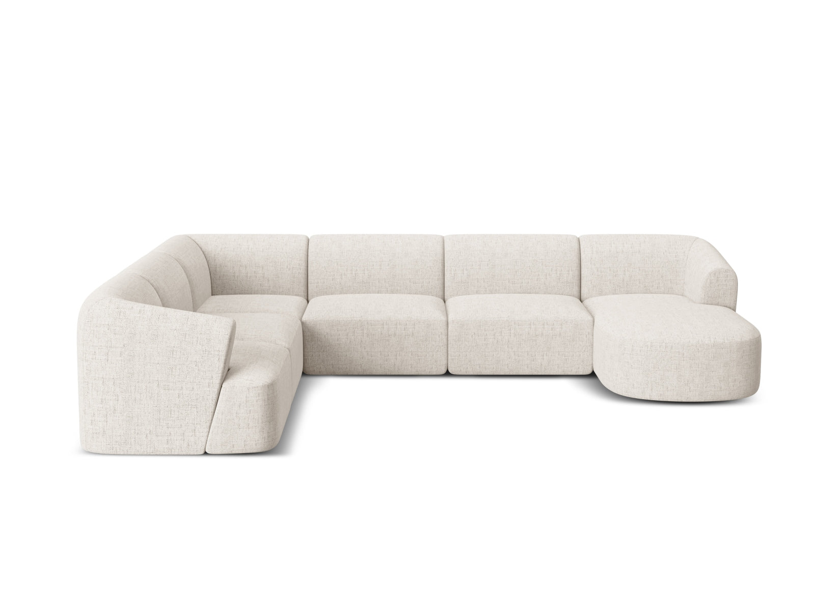 Erleben Sie das Campi Modular Panoramic Ecksofa links von Cosmopolitan Design – ein stilvolles 7-Sitzer Sofa, das Komfort und Eleganz perfekt kombiniert.