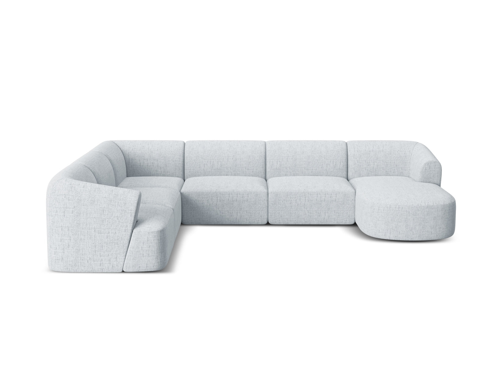 Erleben Sie das Campi Modular Panoramic Ecksofa links von Cosmopolitan Design – ein stilvolles 7-Sitzer Sofa, das Komfort und Eleganz perfekt kombiniert.