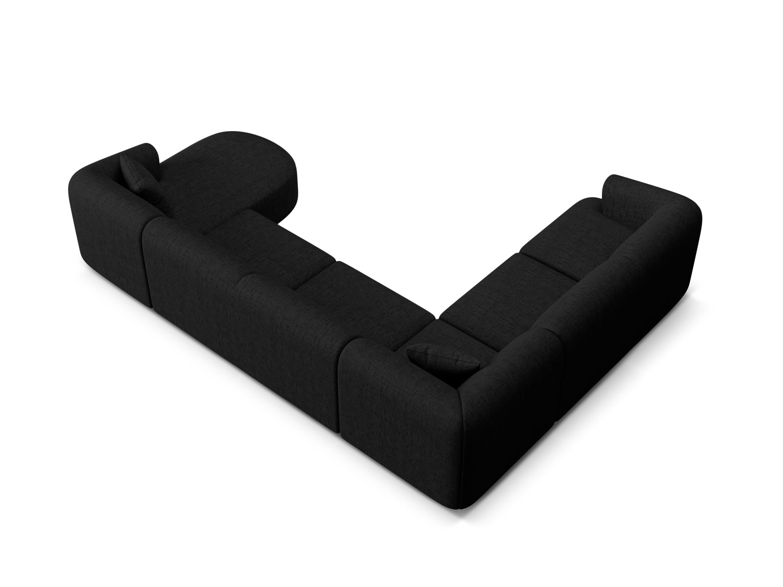 Entdecken Sie das Campi Modular Panoramic Ecksofa links von Cosmopolitan Design – ein elegantes 7-Sitzer Sofa, das modernen Komfort und stilvolles Design vereint.