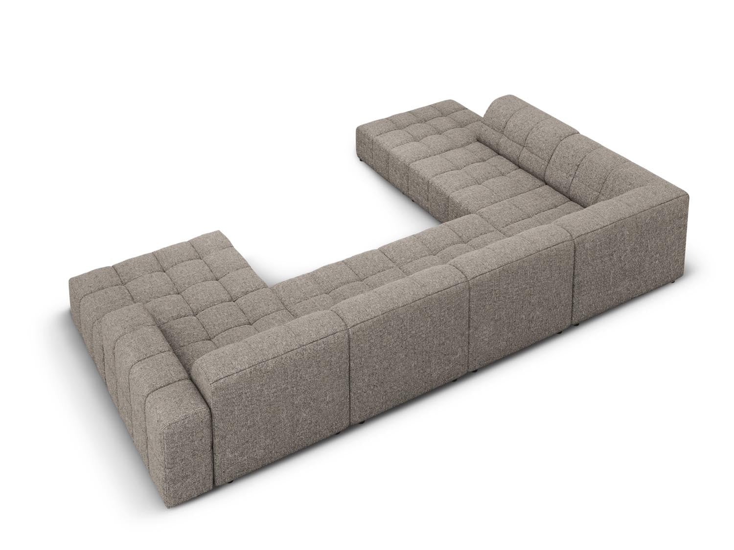 Elegantes, graues Ecksofa Chicago Panoramic links, 7 Sitzer, 262 cm, perfektes Möbelstück für stilvolle Wohnzimmer von Cosmopolitan Design.
