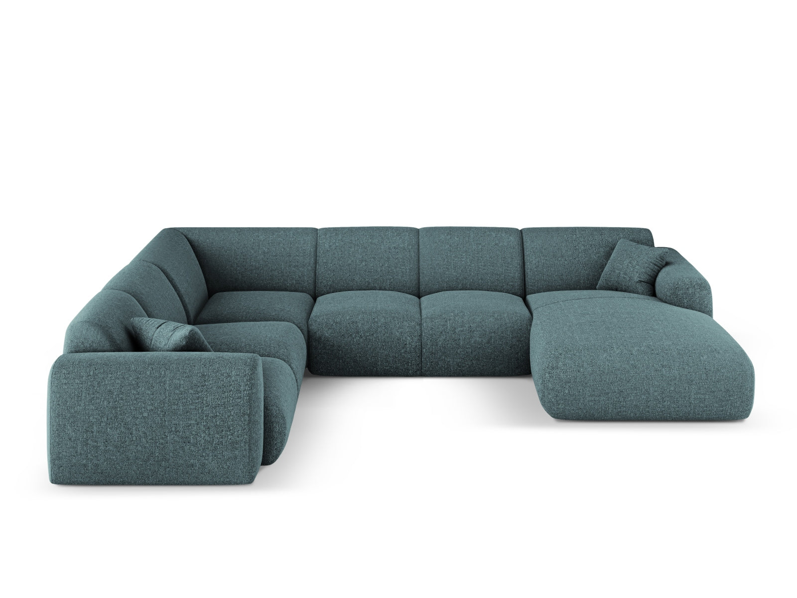 Nolio Panoramic Ecksofa links 6 Sitzer 252cm in Petrol-Haga präsentiert im Onlineshop von KAQTU Design AG. Ecksofa links ist von Cosmopolitan Design