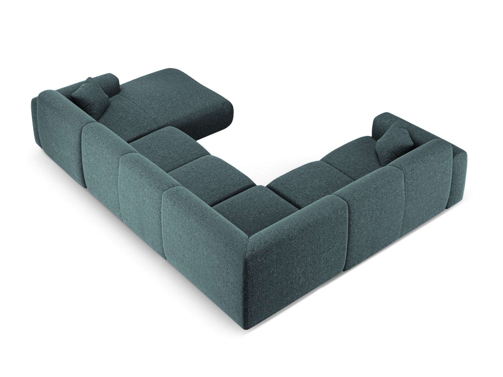 Nolio Panoramic Ecksofa links 6 Sitzer 252cm in Petrol präsentiert im Onlineshop von KAQTU Design AG. Ecksofa links ist von Cosmopolitan Design