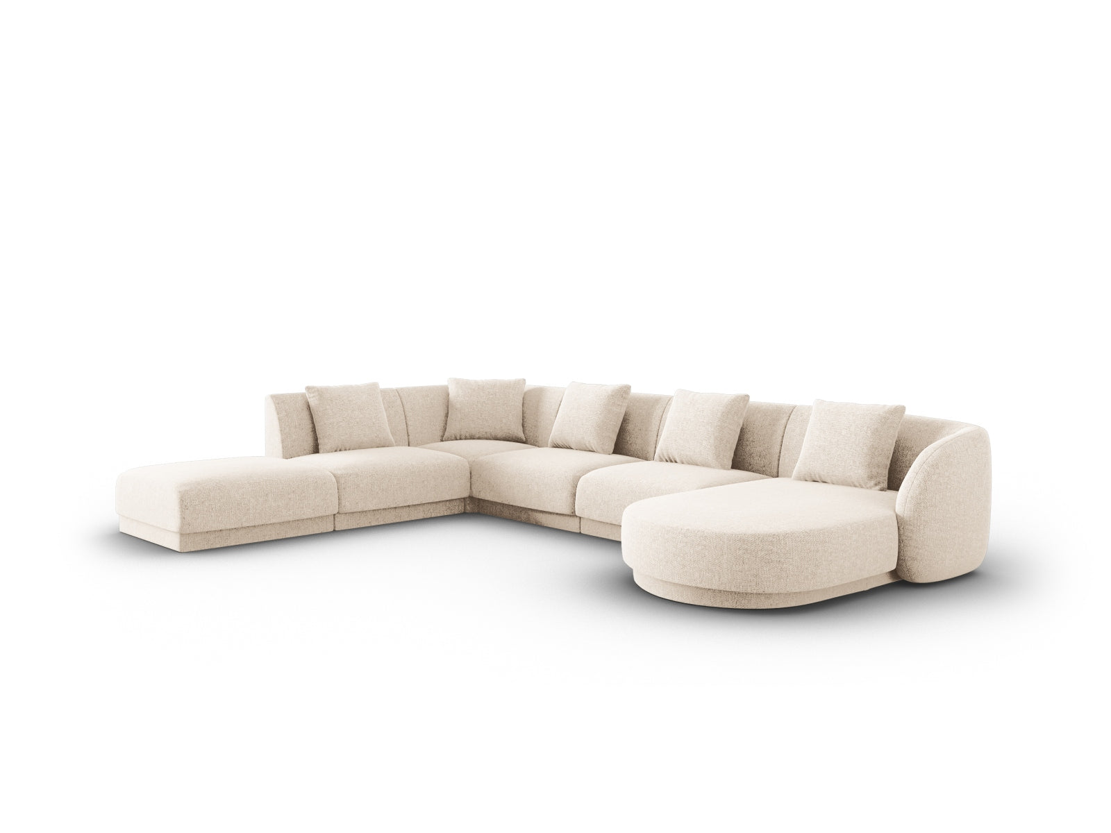 Tulum Panoramic Ecksofa links 6 Sitzer 255cm in Light Beige-Haga präsentiert im Onlineshop von KAQTU Design AG. Ecksofa links ist von Cosmopolitan Design