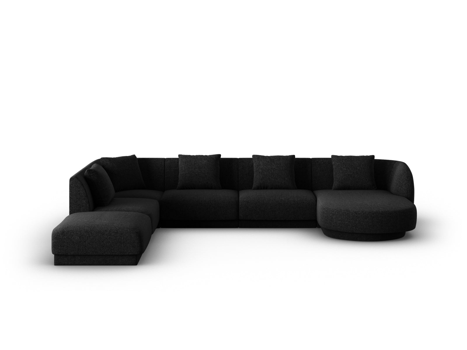Tulum Panoramic Ecksofa links 6 Sitzer 255cm in Black-Haga präsentiert im Onlineshop von KAQTU Design AG. Ecksofa links ist von Cosmopolitan Design