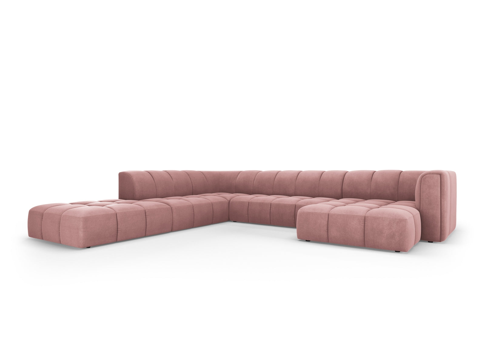 7-Sitzer Modular Ecksofa Panoramic links Moritz in Pink-Rebel präsentiert im Onlineshop von KAQTU Design AG. Ecksofa links ist von Cosmopolitan Design