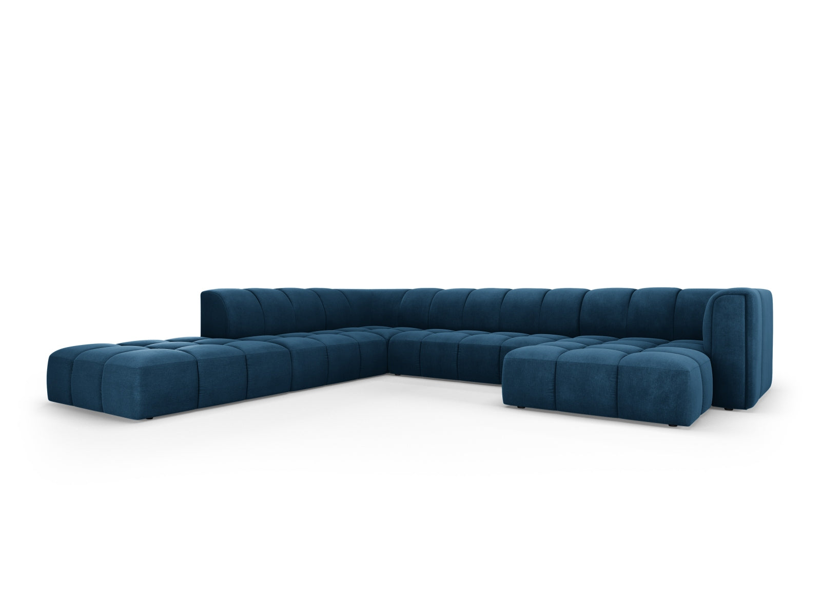 7-Sitzer Modular Ecksofa Panoramic links Moritz in Royal Blue-Rebel präsentiert im Onlineshop von KAQTU Design AG. Ecksofa links ist von Cosmopolitan Design