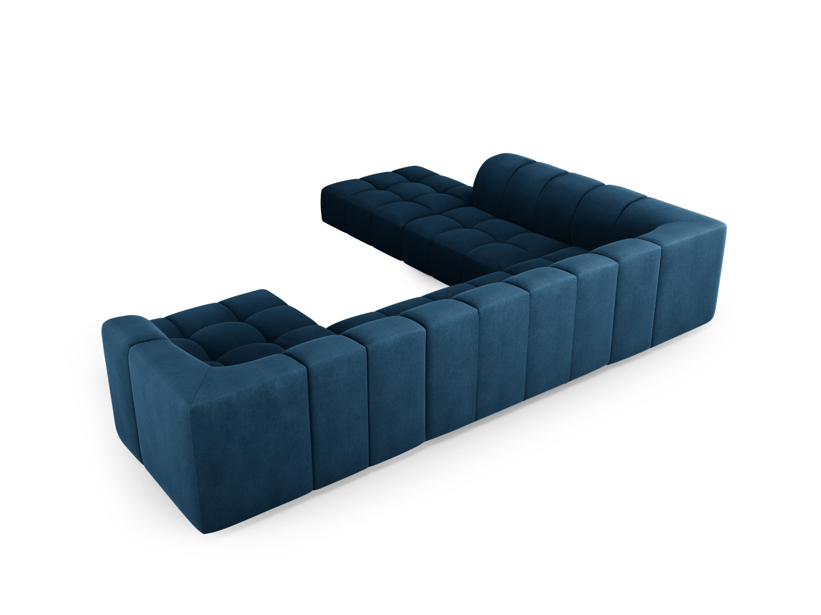 7-Sitzer Modular Ecksofa Panoramic links Moritz in Royal Blue-Rebel präsentiert im Onlineshop von KAQTU Design AG. Ecksofa links ist von Cosmopolitan Design