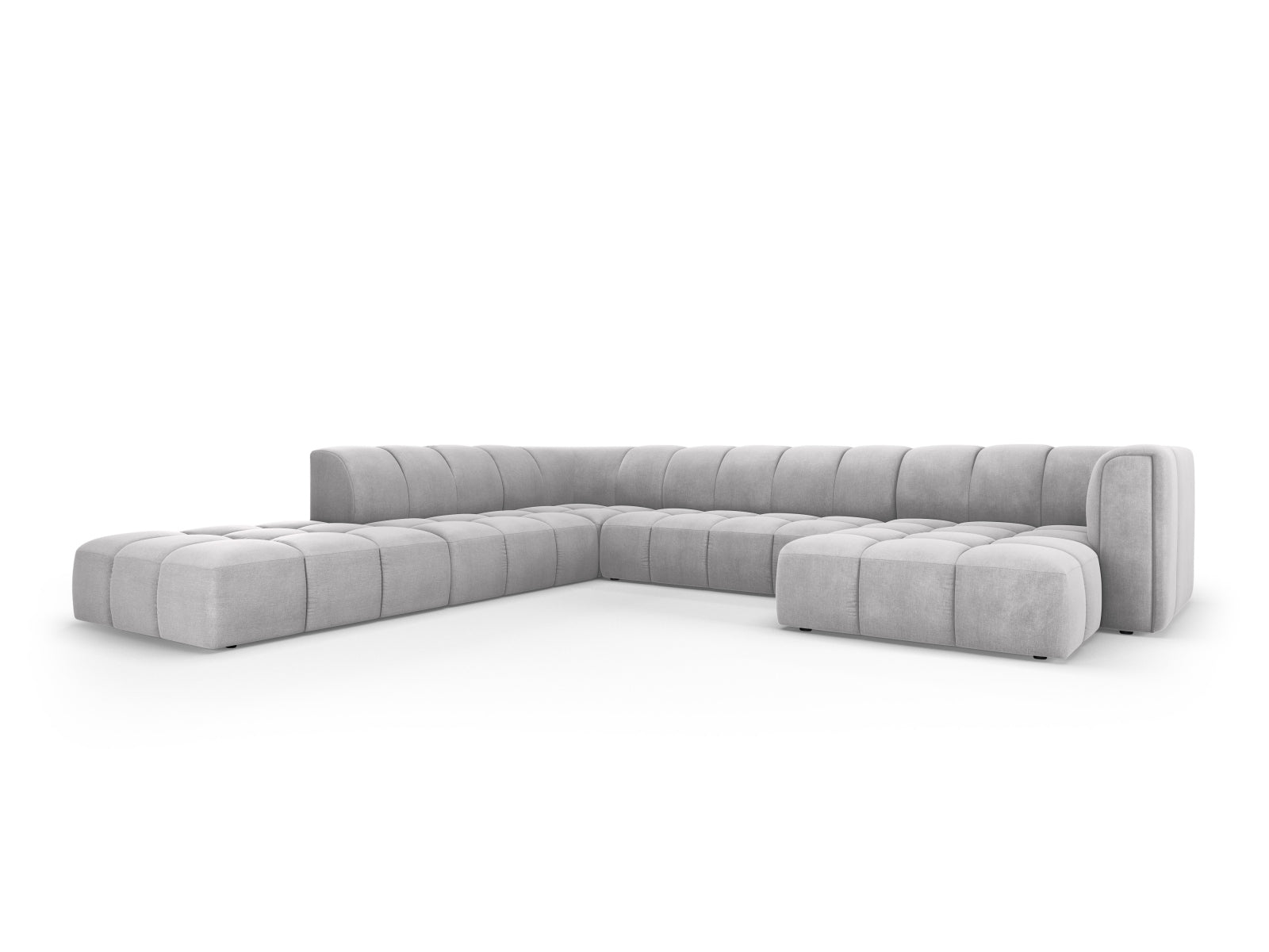 7-Sitzer Modular Ecksofa Panoramic links Moritz in Light Grey-Rebel präsentiert im Onlineshop von KAQTU Design AG. Ecksofa links ist von Cosmopolitan Design