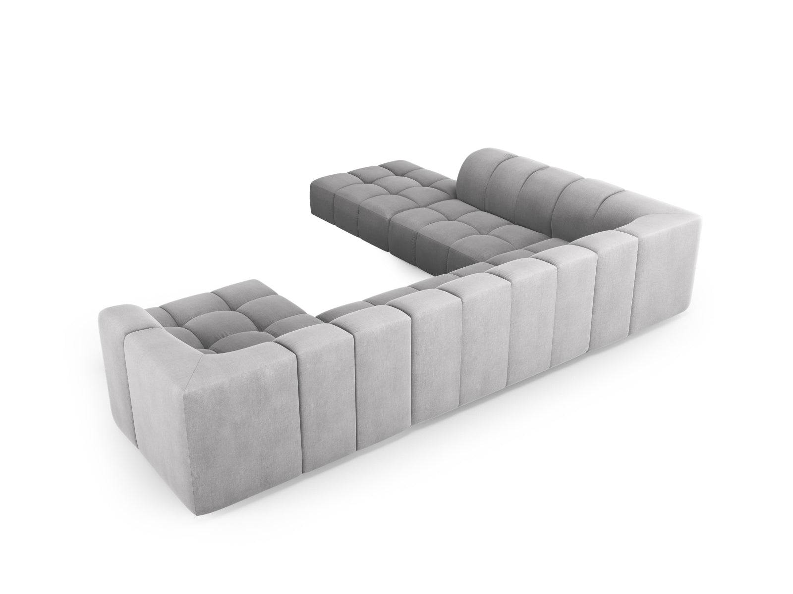 7-Sitzer Modular Ecksofa Panoramic links Moritz in Light Grey-Rebel präsentiert im Onlineshop von KAQTU Design AG. Ecksofa links ist von Cosmopolitan Design