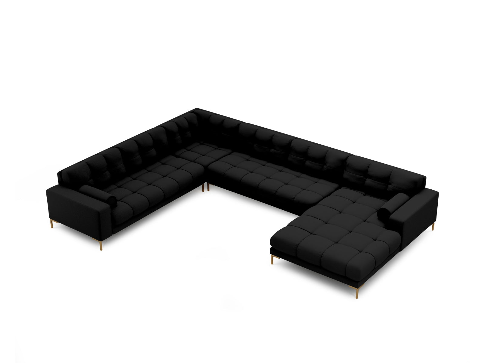 7-Sitzer Ecksofa links Panoramic Bali in Black-Neve präsentiert im Onlineshop von KAQTU Design AG. Ecksofa links ist von Cosmopolitan Design