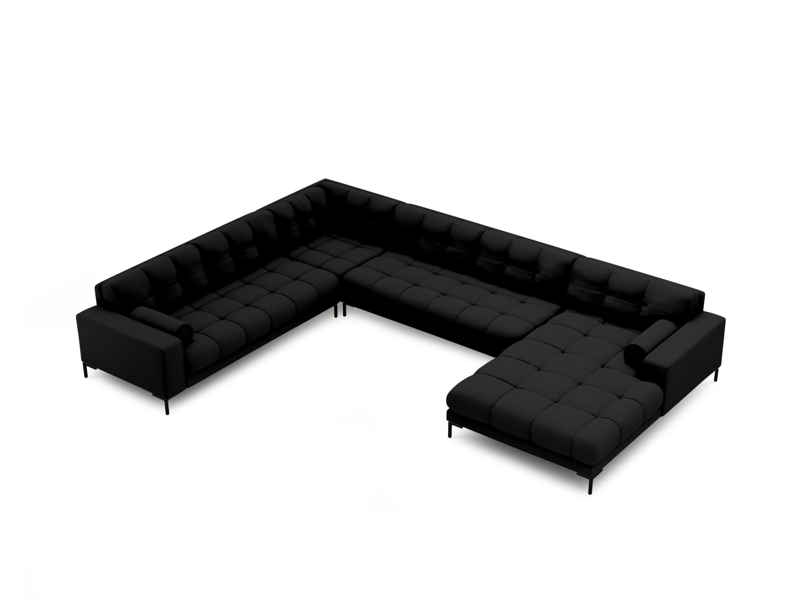 7-Sitzer Ecksofa links Panoramic Bali in Black-Neve präsentiert im Onlineshop von KAQTU Design AG. Ecksofa links ist von Cosmopolitan Design