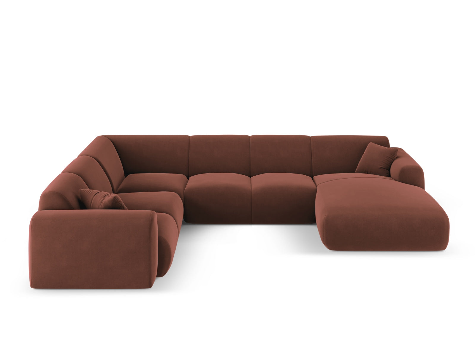 Nolio Velour Panoramic Ecksofa links 6 Sitzer 252cm in Cuoio-Casino präsentiert im Onlineshop von KAQTU Design AG. Ecksofa links ist von Cosmopolitan Design