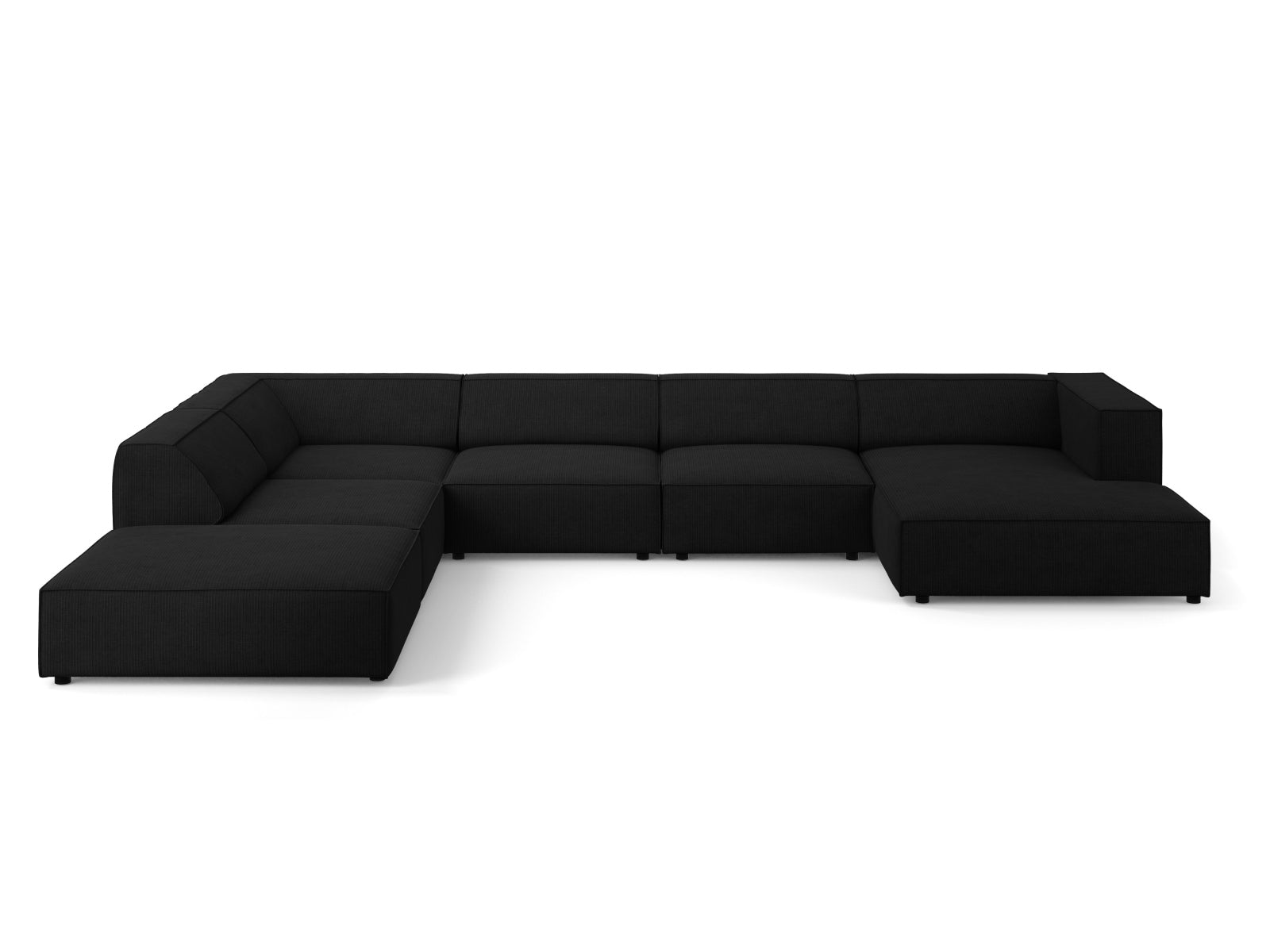 Arendal Panoramic Ecksofa links 7 Sitzer in Black-Brave Me präsentiert im Onlineshop von KAQTU Design AG. Ecksofa links ist von Cosmopolitan Design