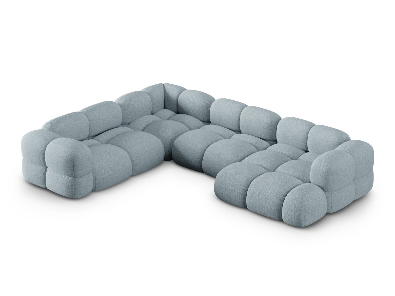 Loretto Panoramic Ecksofa links 5 Sitzer 250cm in Pastel Blue-Sorella präsentiert im Onlineshop von KAQTU Design AG. Ecksofa links ist von Cosmopolitan Design